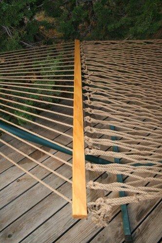 Original Pawleys Island Large Oatmeal DuraCord Rope Hammock - 13 ft. x 55 in., 2-Person, 450 lb Capacity, Oak Spreader Bar, Zinc-Plated Hardware, Handcrafted in the USA customer photo 1