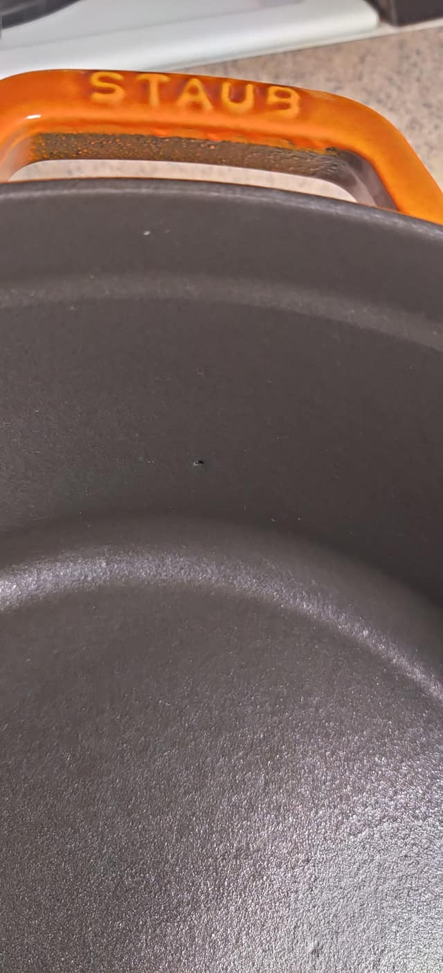Staub Cast Iron Round Cocotte, Dutch Oven, 4-quart, serves 3-4, Made in France, Matte Black customer photo 1