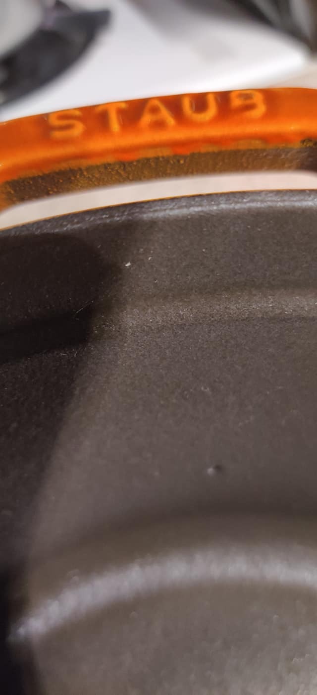 Staub Cast Iron Round Cocotte, Dutch Oven, 4-quart, serves 3-4, Made in France, Matte Black customer photo 2