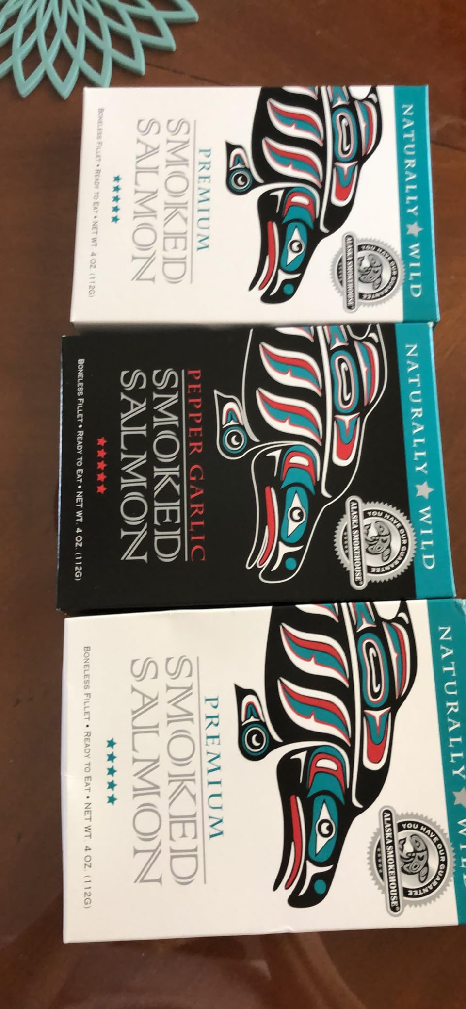 Alaska Smokehouse Trio of Smoked Salmon/Pepper Garlic/Sockeye Gift Set 4 ounce each customer photo 1