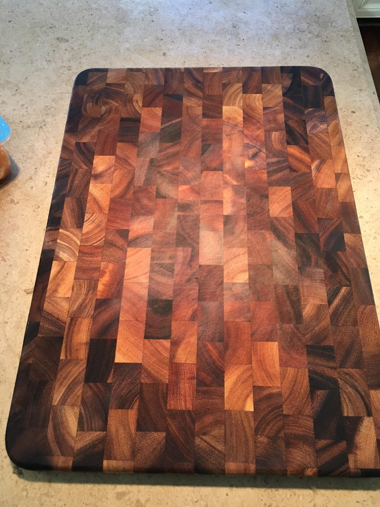 Ironwood Gourmet Large End Grain Prep Station Acacia Wood Cutting Board, 14 x 20-Inch, Brown customer photo 1