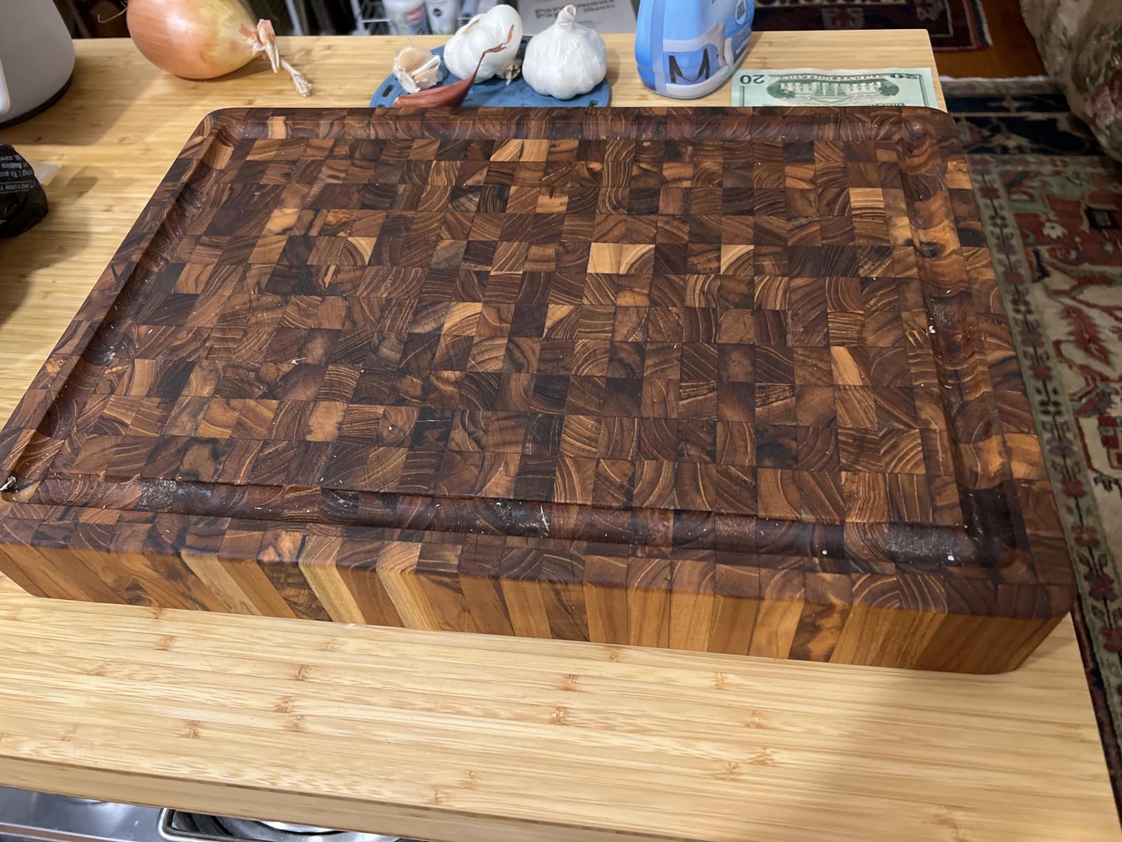 Teakhaus Butcher Block Carving Board - Large Extra Thick Cutting Board with Juice Groove - Holiday Gift Ideas for Men and Women - Gift-Ready End Grain Wood, Knife Friendly - FSC Certified customer photo 1