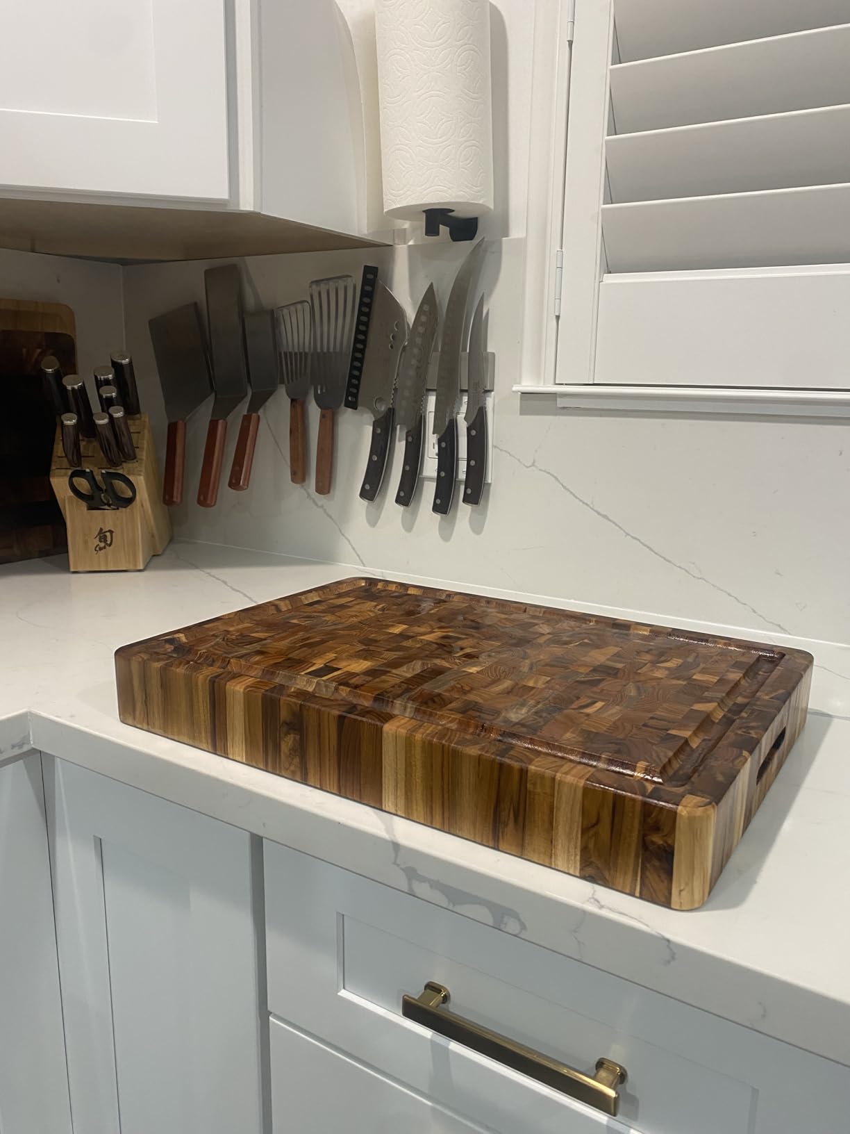 Teakhaus Butcher Block Carving Board - Large Extra Thick Cutting Board with Juice Groove - Holiday Gift Ideas for Men and Women - Gift-Ready End Grain Wood, Knife Friendly - FSC Certified customer photo 2