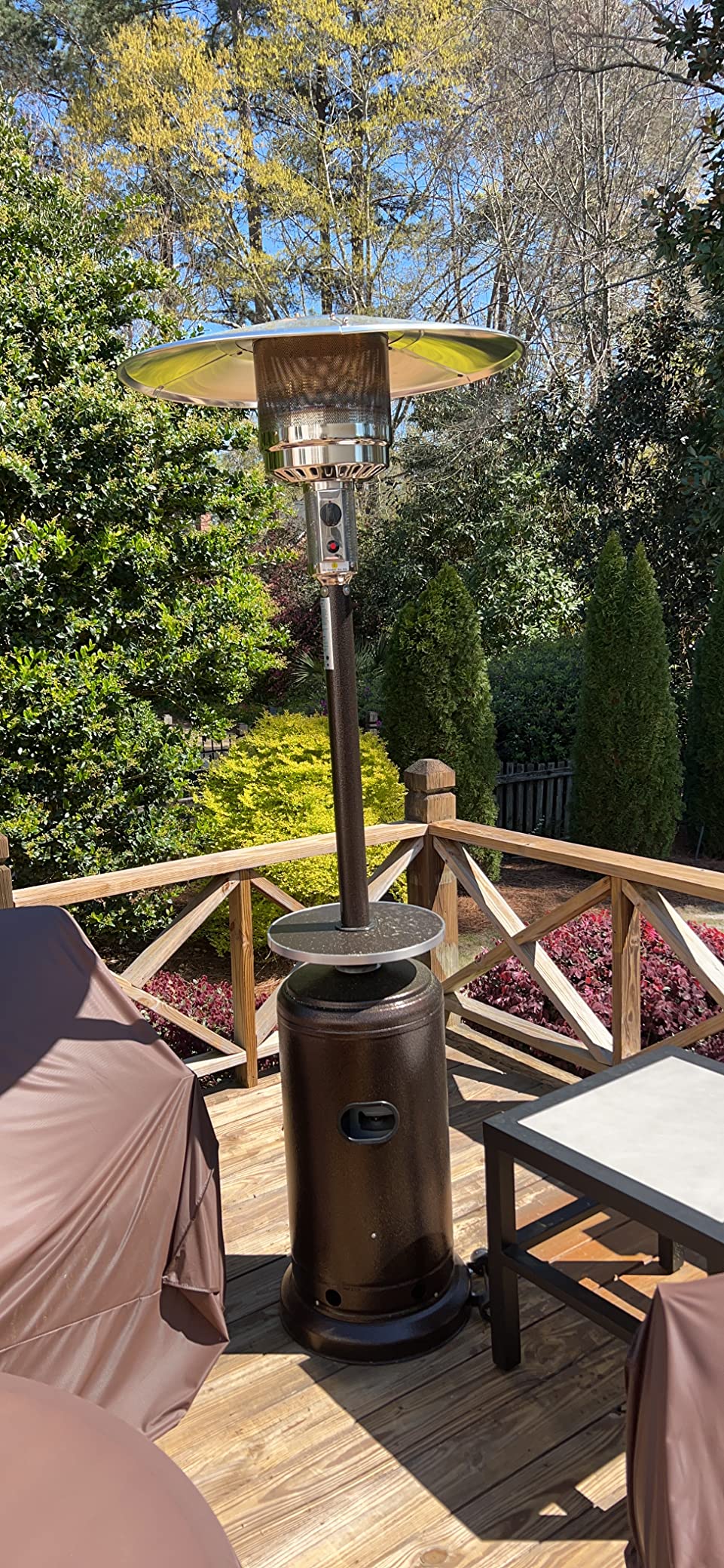 AZ Patio Outdoor Propane Gas Patio Heater, 48K BTU, Hammered Bronze customer photo 1
