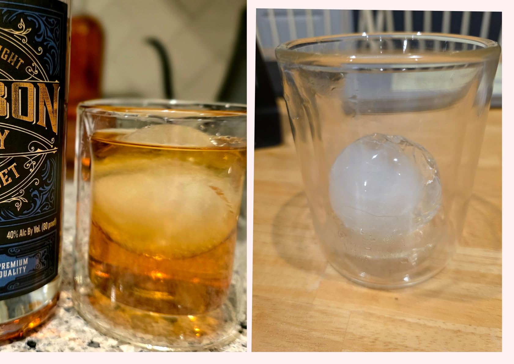 Sun's Tea Double Walled Drinking Glass, Manhattan-Style Glass for Hot and Cold Liquids, Whiskey, Bourbon, Vodka, and Scotch Borosilicate Clear Glass, Set of 2 customer photo 1