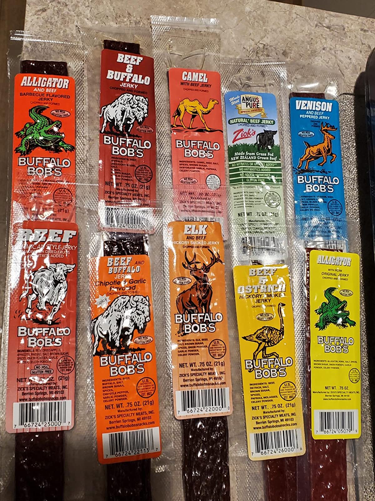 Jerky-n-Spice Exotic Jerky Variety Pack (10 Count) | Beef Jerky Gifts for Men | Assorted High Protein Meat Snacks | Premium Gourmet Wild Game Sampler | Ideal for Birthday, Road Trip & Camping customer photo 1