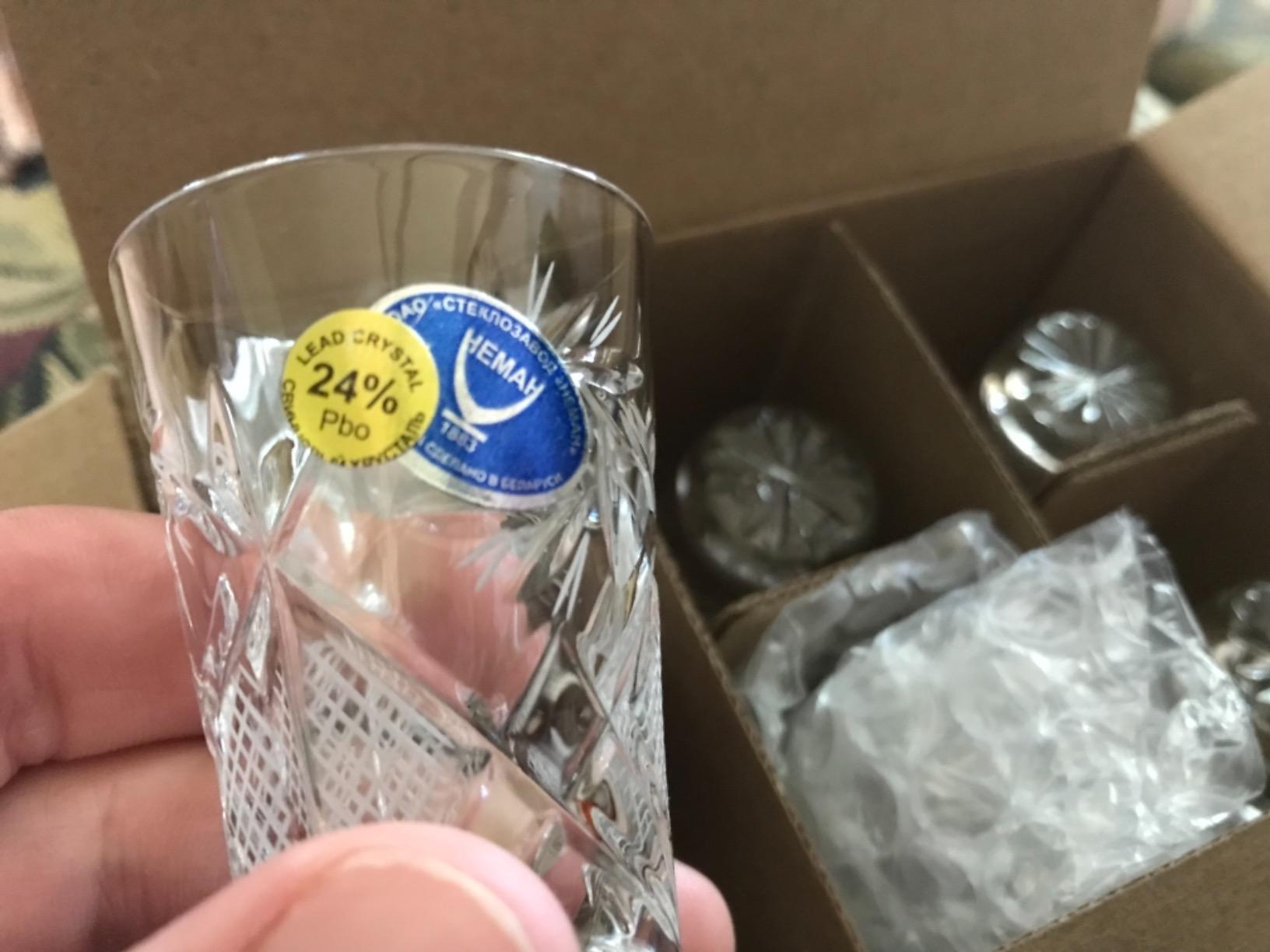 SET of 6 Russian CUT Crystal Shot Glasses 35ml Hand Made customer photo 1