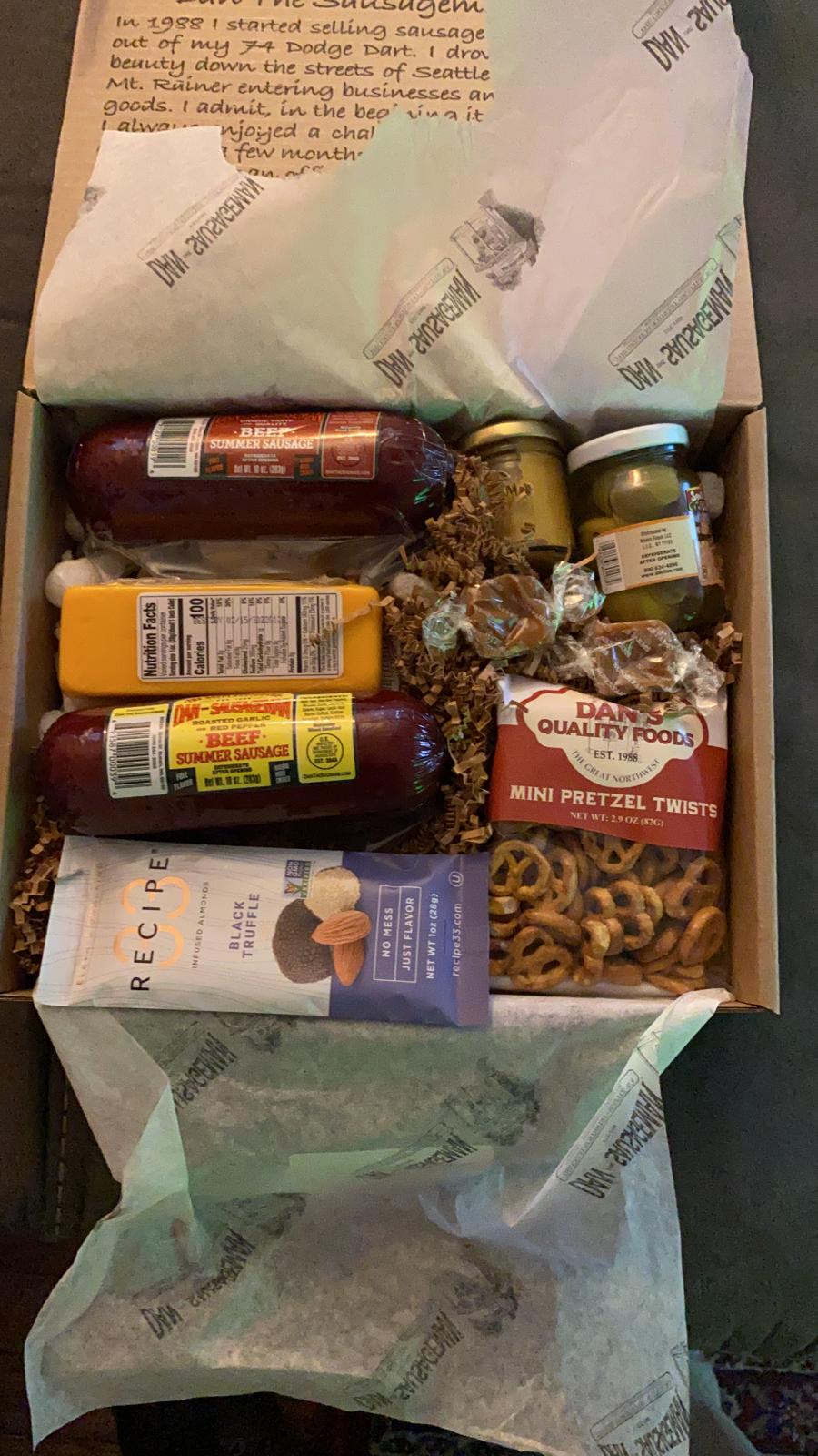 Dan the Sausageman Signature Gifts (Sounder) Gourmet Food Gift Baskets: The Ideal Meat and Cheese Gift Set for Thank You, Holiday, Mothers Day, or Congratulations | Natural Summer Sausage Beef Snack Box Variety Pack customer photo 1