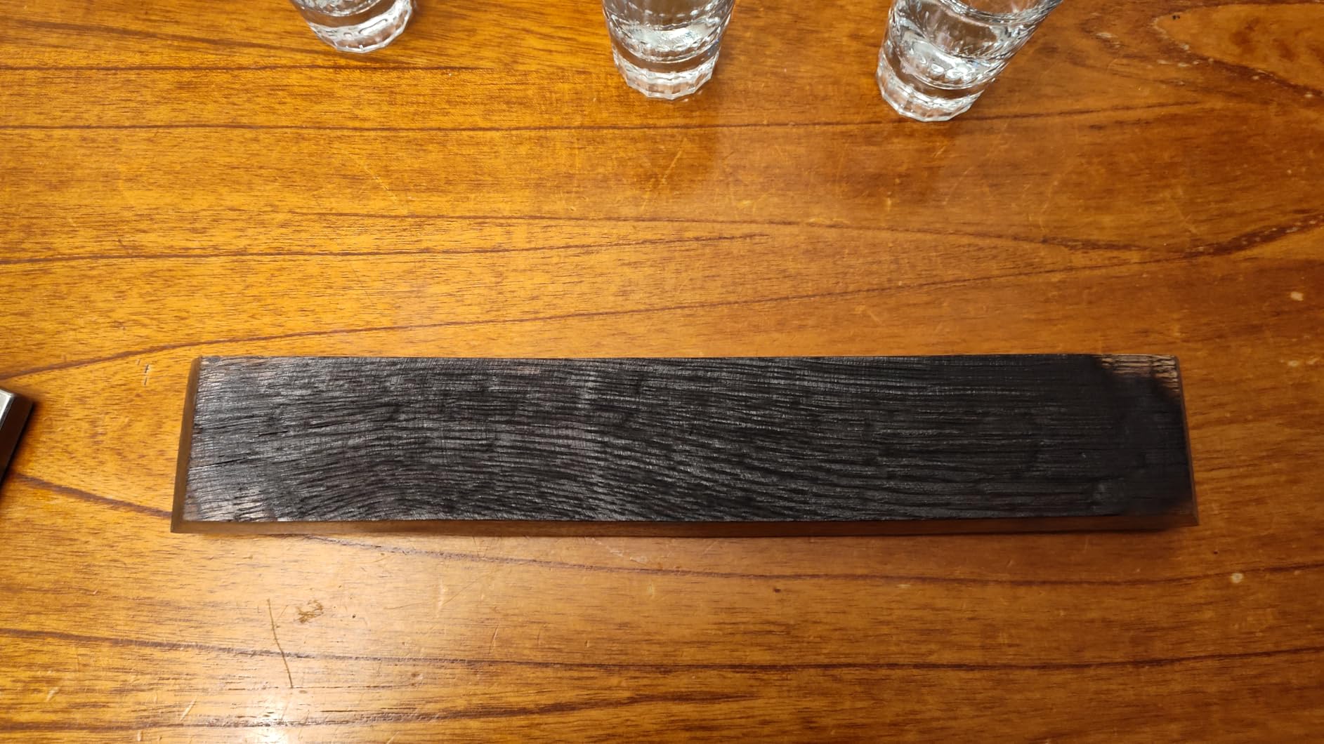 Barrel Stave 3 Glass Tasting Flight Board or Serving Tray, 2 Oz Glasses Included - Dark Walnut | Whiskey Flight Board customer photo 2