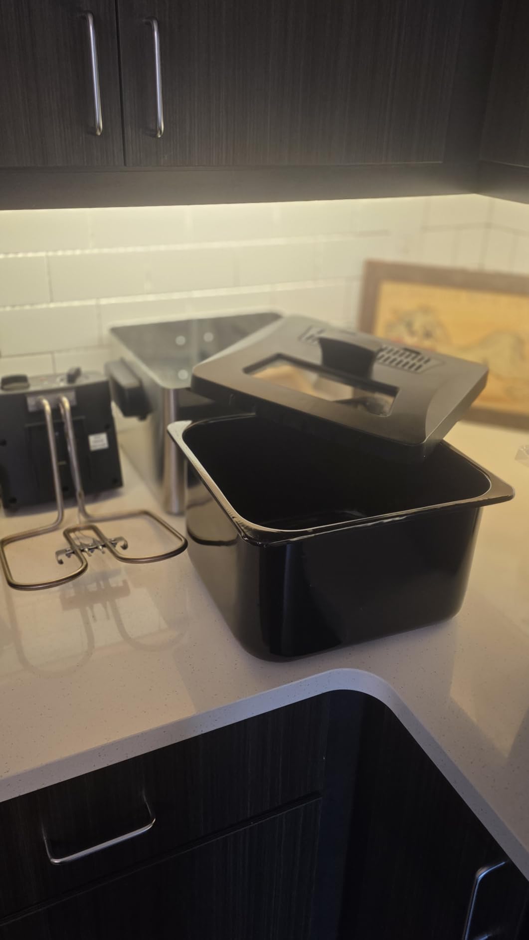 Hamilton Beach Electric Deep Fryer with 3 Baskets and Lid, 4.5 Liters / 19 Cups Oil Capacity, Temperature Control, View Window, Professional Style, 1800 Watts, Stainless Steel (35034) customer photo 2