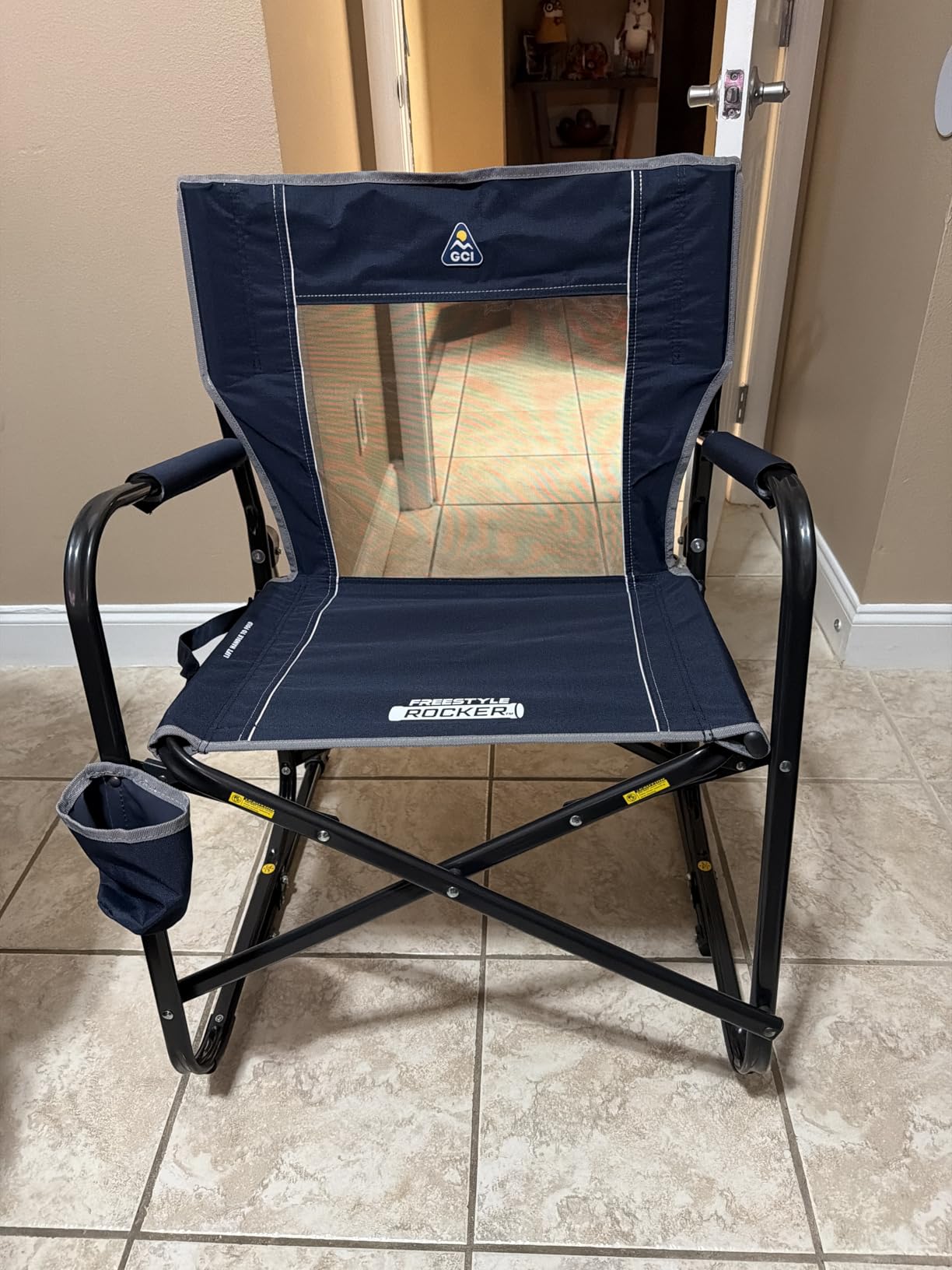 GCI Outdoor Freestyle Rocker Camping Chair | Portable Folding Rocking Chair with Solid, Durable Armrests, Drink Holder & Comfortable Backrest - Cinnamon customer photo 2