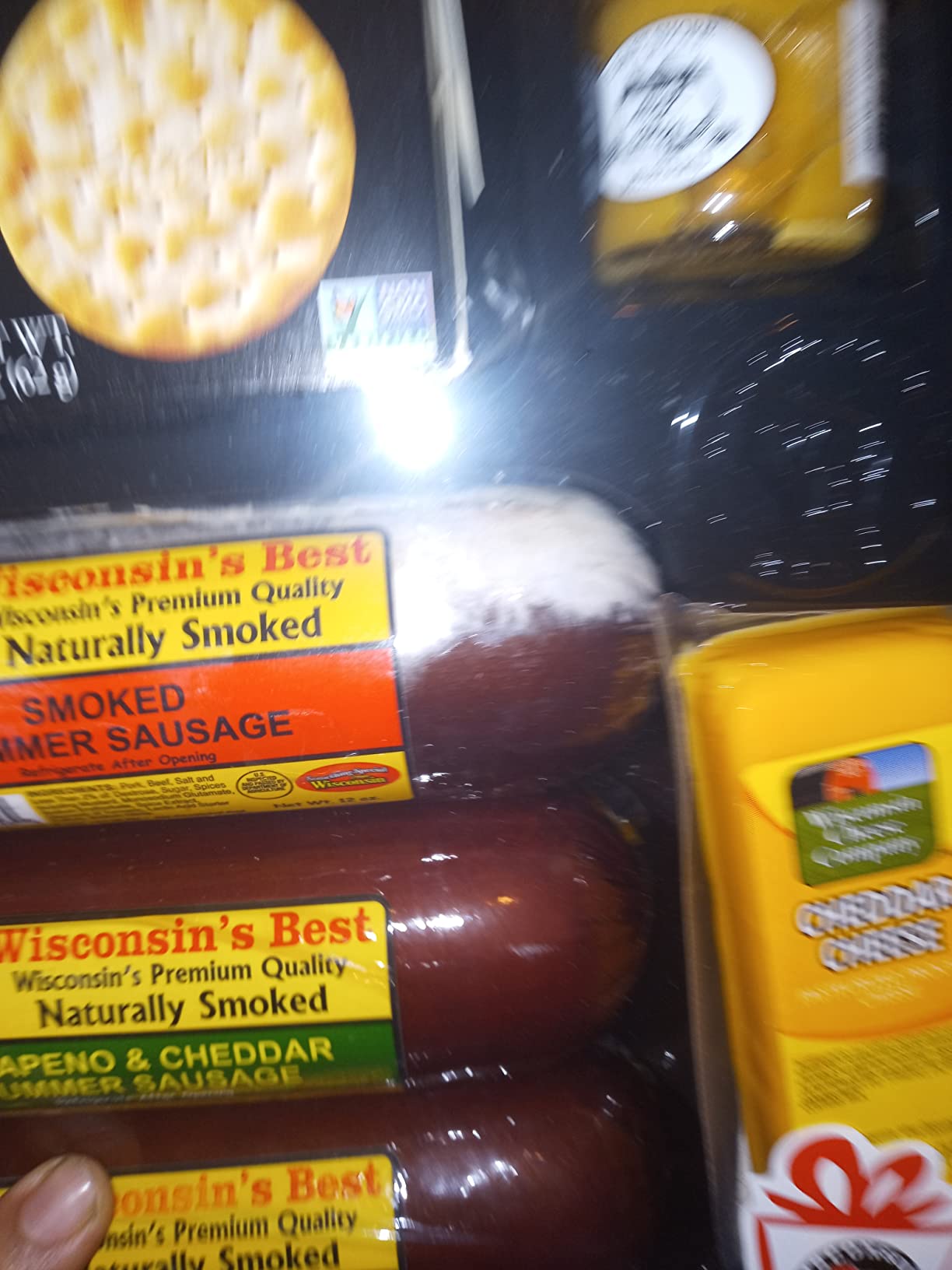 Wisconsin Cheese Company - Party Gift Box - Smoked Summer Sausages, 100% Wisconsin Cheese, Crackers, Pretzels & Mustard customer photo 1