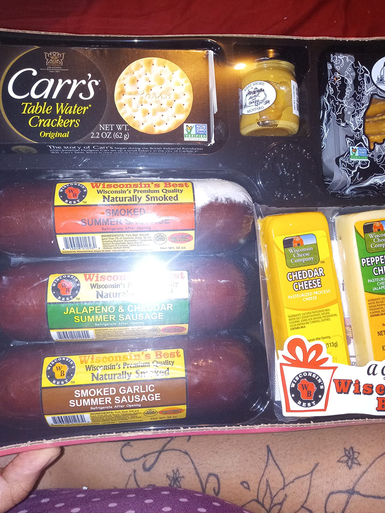 Wisconsin Cheese Company - Party Gift Box - Smoked Summer Sausages, 100% Wisconsin Cheese, Crackers, Pretzels & Mustard customer photo 2