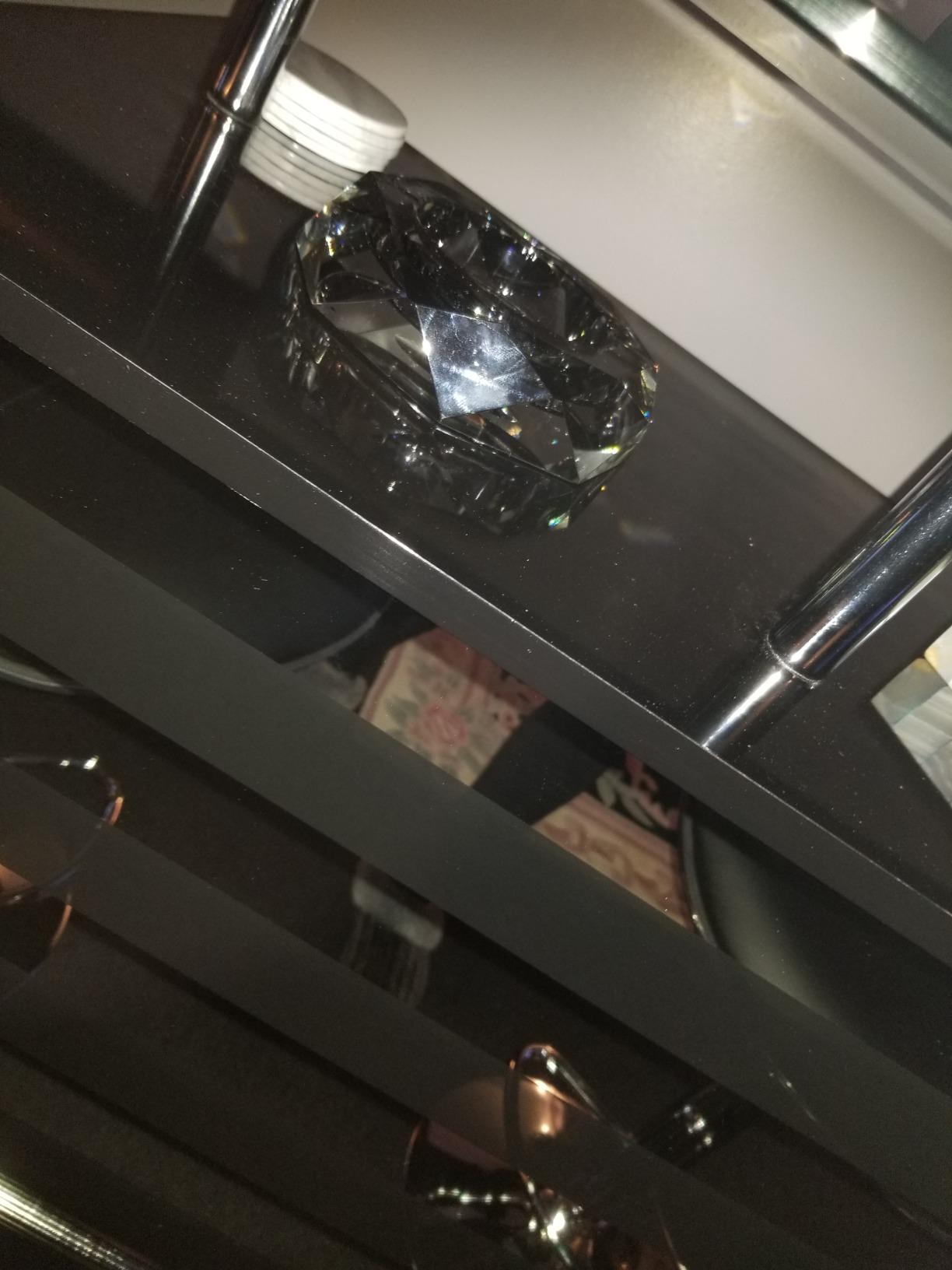 Amlong Crystal Octagon Black Large Crystal Ashtray 6 Inch X 6 Inch (150mm X 150mm) for Cigarettes or Cigars with Gift Box customer photo 1