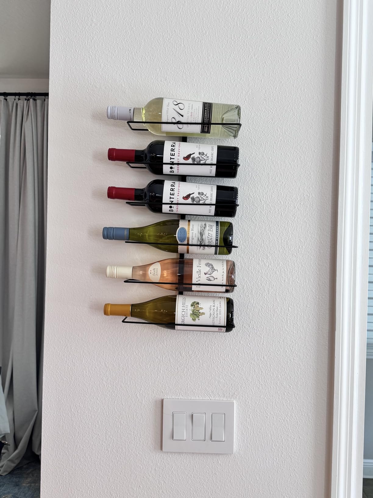 Sorbus Wall Mount Wine Rack - Holds 9 Bottles - Black Metal Wine Bottle Holder for Wall, Modern Wine Rack for Home Bar, Kitchen customer photo 1