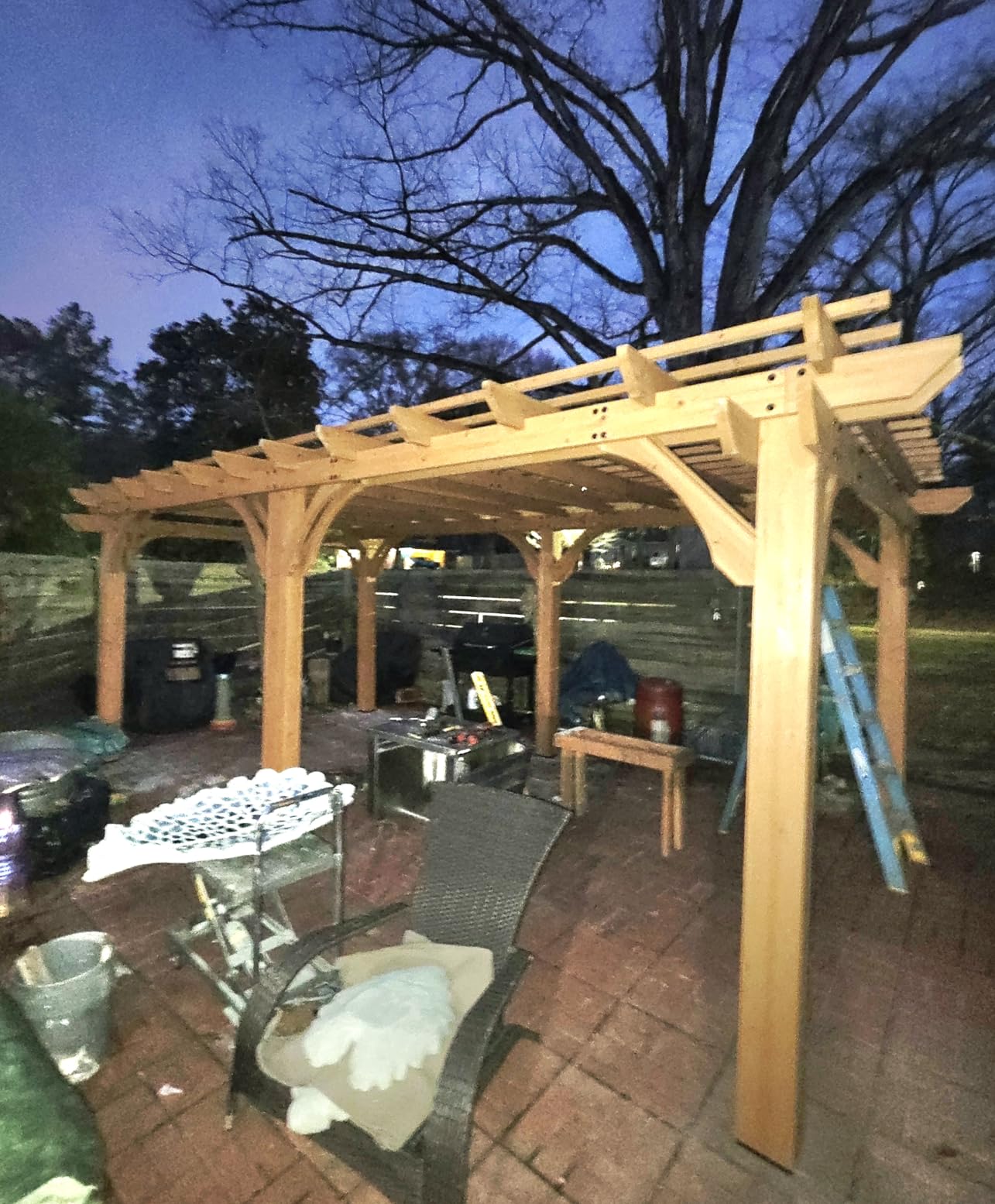 Backyard Discovery Beaumont 12' x 10' Traditional Cedar Wood Pergola Kit with Trellis Roof, All-Season Durability, High-Wind Rating, PowerPort, Shade for Outdoor Patio, Deck, Garden, and Entertaining customer photo 2