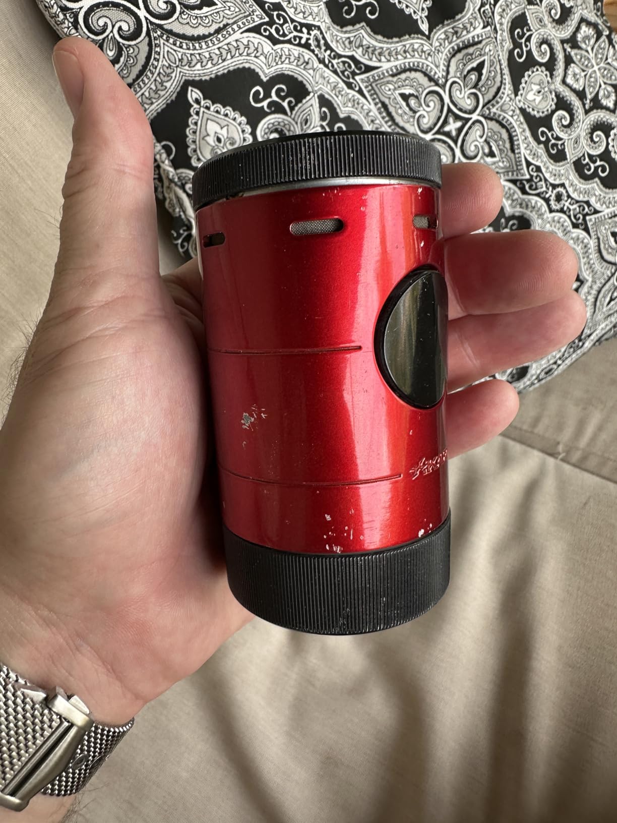 Volta Tabletop Quad Jet Flame Butane Torch Lighter for Cigars, Silver | High Capacity Tank, Adjustable Flame, Ergonomic Design with Push Button and EZ-Fuel Window customer photo 1