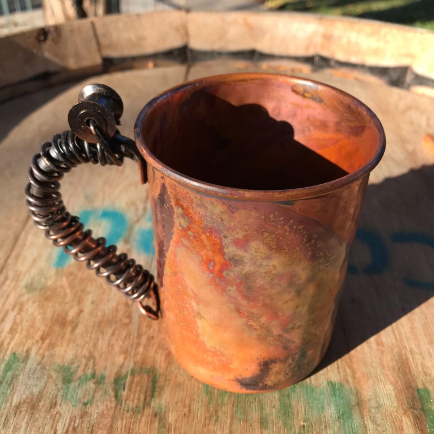 Copper Mules PURE Copper Mug RAW Copper Interior Ideal for Ayurvedic Health Benefits and Moscow Mules - Hand Hammered Finish - Authentic and Strong Riveited Handle - Holds 16oz customer photo 2