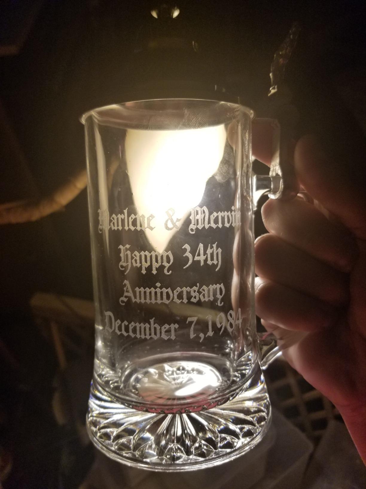 Personalized Glass Beer Stein Custom Engraved with Your Text, German Beer Stein Personalized with Your Text customer photo 1