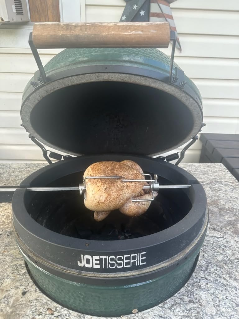 Kamado Joe JoeTisserie Rotisserie Accessory Attachment for 18-inch Classic Joe Grills with Stainless Steel Spit Rods up to 50 lbs of Food, Model KJ-TISSERIENA customer photo 2