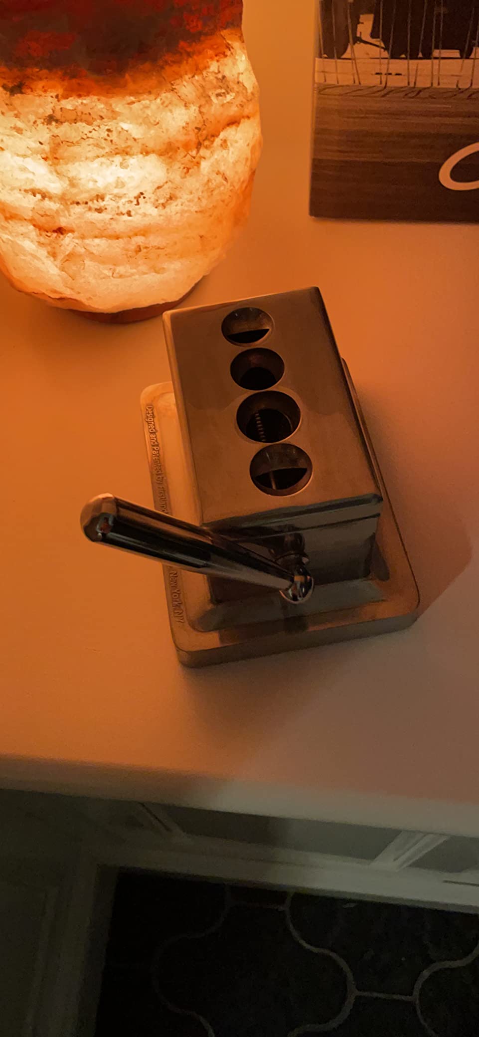 Quad Table Cigar Cutter, Brushed Finish, 52 and 60 Ring Gauge Straight Cutters, 52 and 58 Ring Gauge V-Cutters, Model 9305 customer photo 2