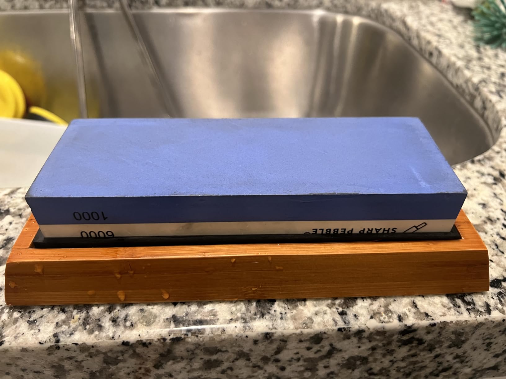 Sharp Pebble Premium Whetstone Knife Sharpening System - 1000/6000 Grit Whetstone Knife Sharpener & Honing Kit with Angle Guide & Non-Slip Bamboo Base - Guided Beginner Instructions customer photo 2