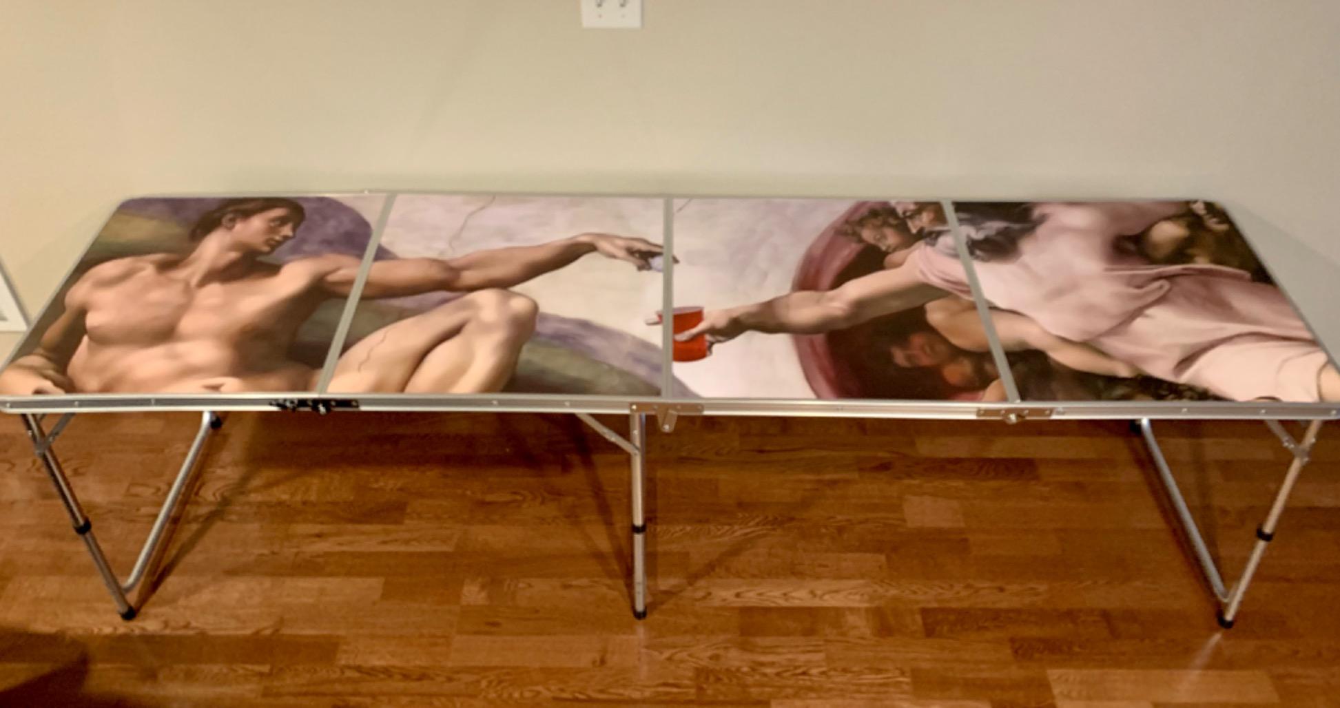 8' Folding Beer Pong Table with Bottle Opener customer photo 2