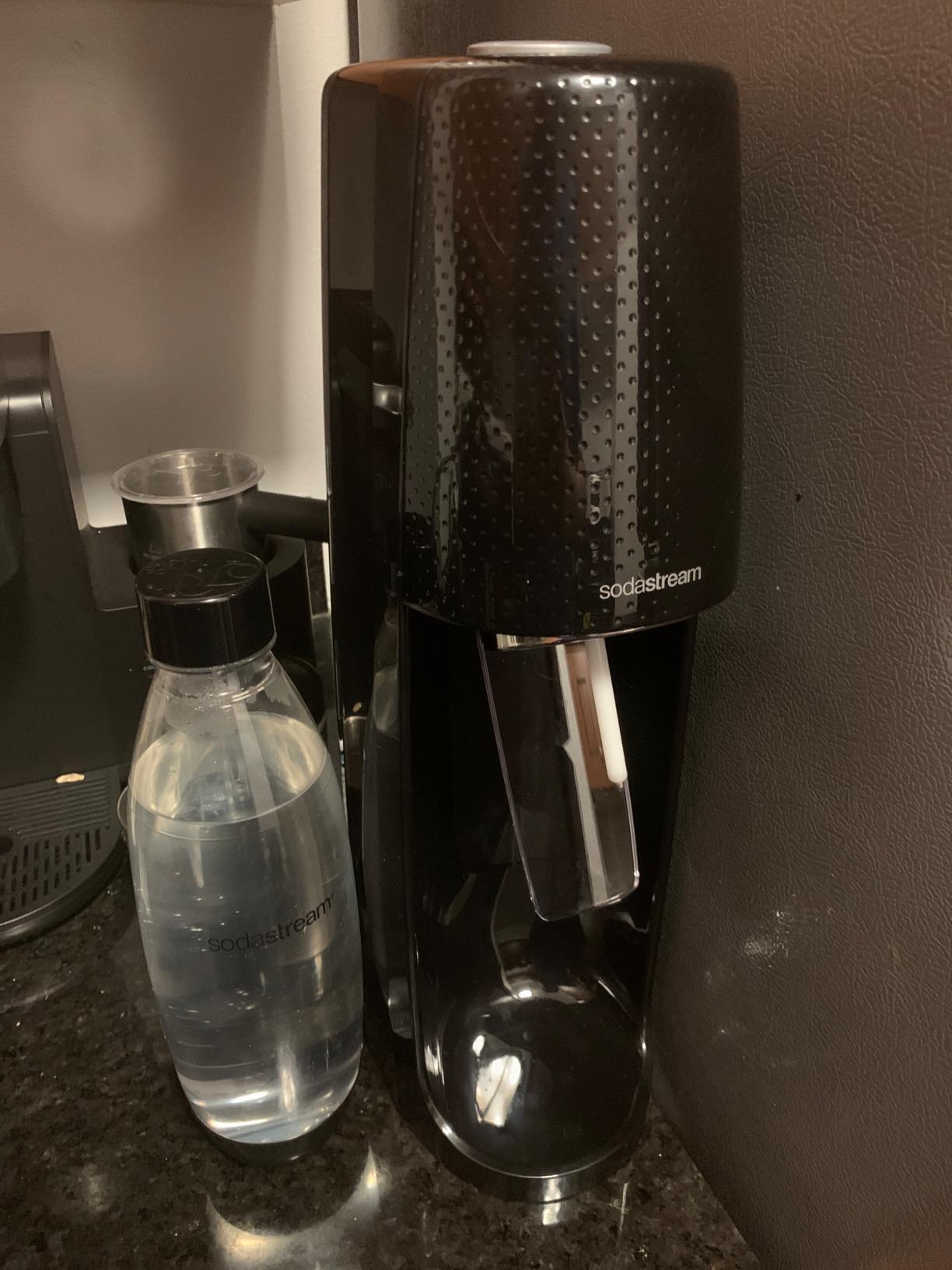 SodaStream Fizzi Sparkling Water Maker (Black) with CO2 and BPA Free Bottle, 1-Liter, 60-Liter customer photo 1