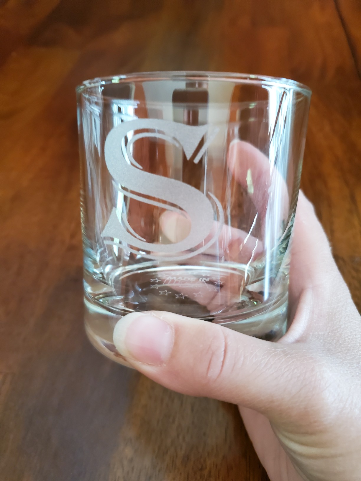 Monogrammed Gifts for Men - 4PC 11 Oz Custom Whiskey Glasses (V-Monogram) - Engraved Whiskey Glasses - Personalized Whiskey Glasses - Unique Bourbon Glasses customer photo 2