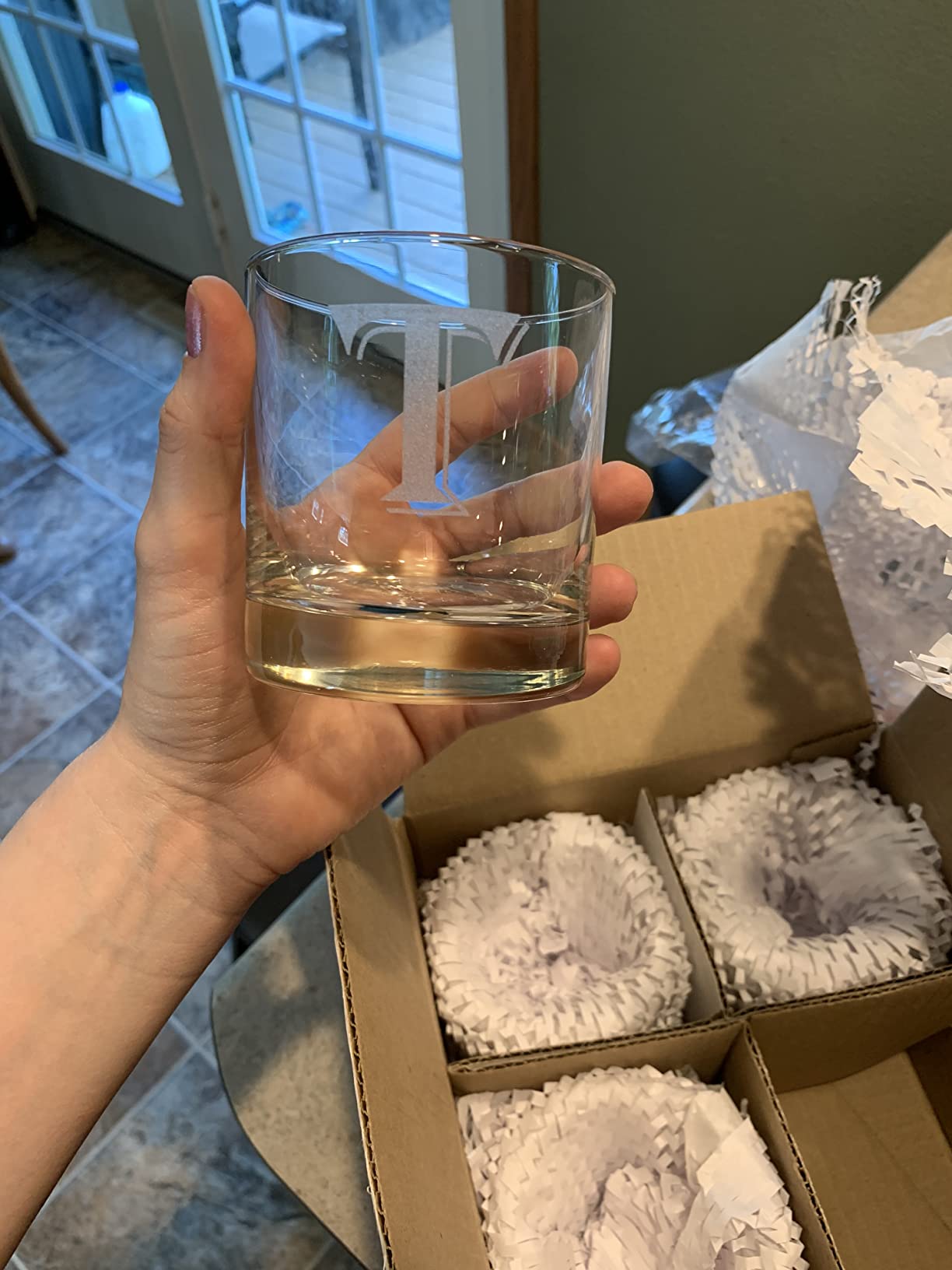 On The Rox [H-Monogram] - 4 Piece Set of 11 Ounce Engraved Heavy Base Rocks Whiskey Bourbon Glasses Elegant Glass-Multi-Purpose Beverage-Rocks Glass- Ideal Gift for any Occasion Drinks customer photo 1