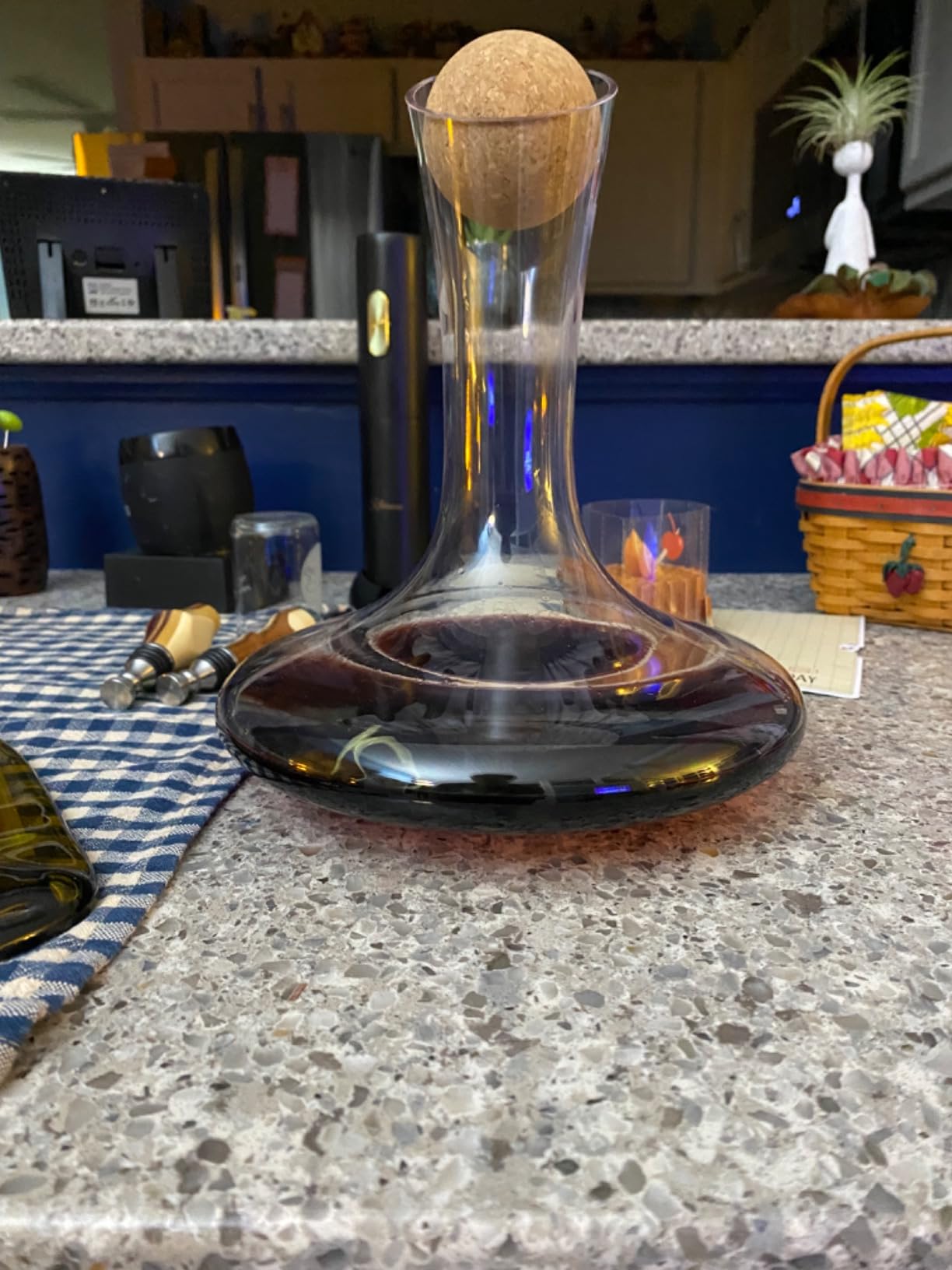 Wine Decanter & Accessories (Cork Stopper + Cleaning Beads) - 100% Lead-Free Crystal Wine Carafe customer photo 1