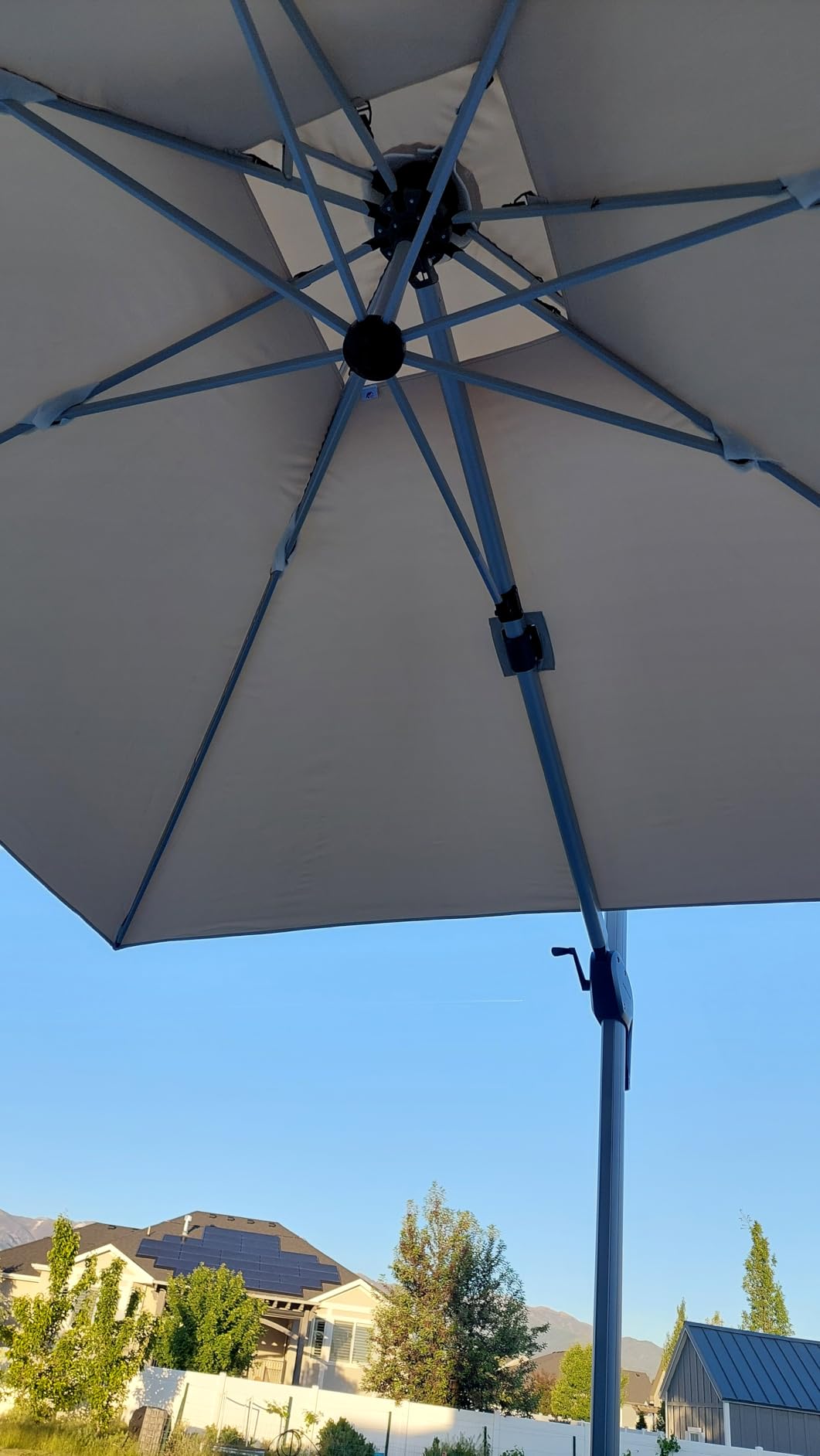 PURPLE LEAF 10ft Patio Umbrella Outdoor Square Large Cantilever Windproof Offset and Heavy Duty Sun Umbrella for Garden Deck Pool, Beige customer photo 1