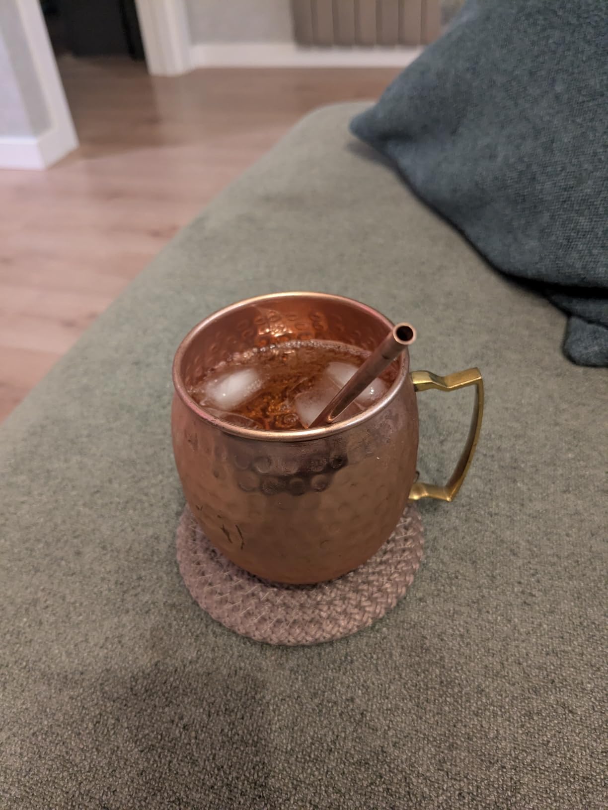 Benicci Moscow Mule Copper Mugs - Set of 4 - 100% HANDCRAFTED - Food Safe Pure Solid Copper Mugs - 16 oz Gift Set with Premium Quality Cocktail Straws and Jigger! customer photo 1