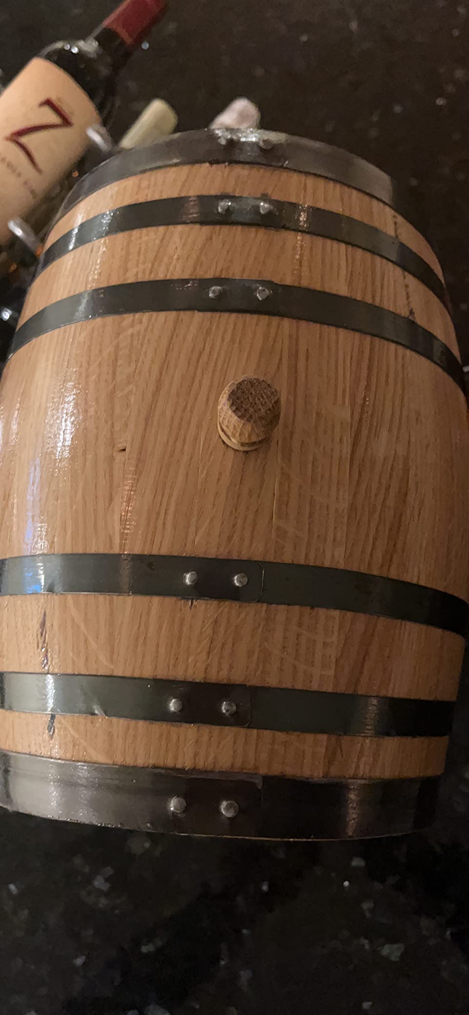 2 Gallon Whiskey Aging Barrel (10 Liter) with Wood Stand, Bung and Spigot - Laser Engraved Whiskey Barrel Design (B511) customer photo 1