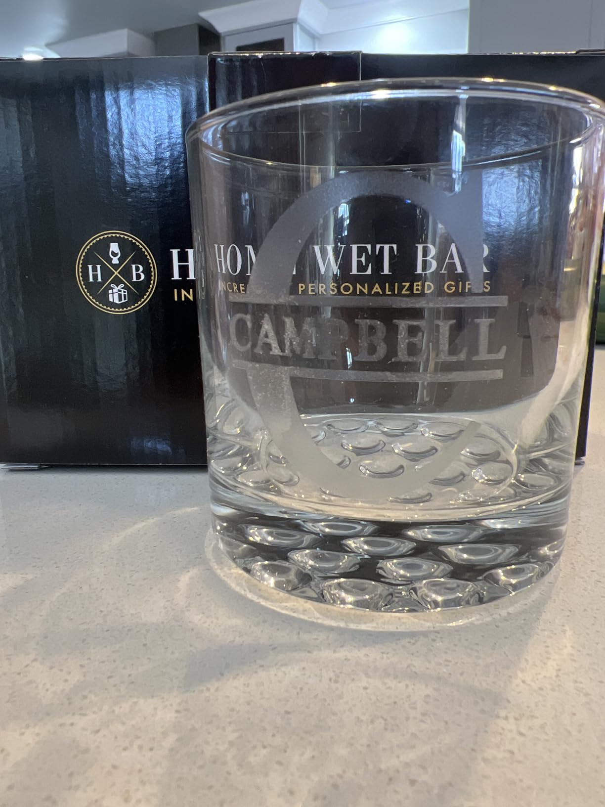 Personalized Whiskey Glasses Set of 4, Custom Engraved Bourbon Rocks Glasses, Customized Whiskey Gifts for Men by Home Wet Bar customer photo 1