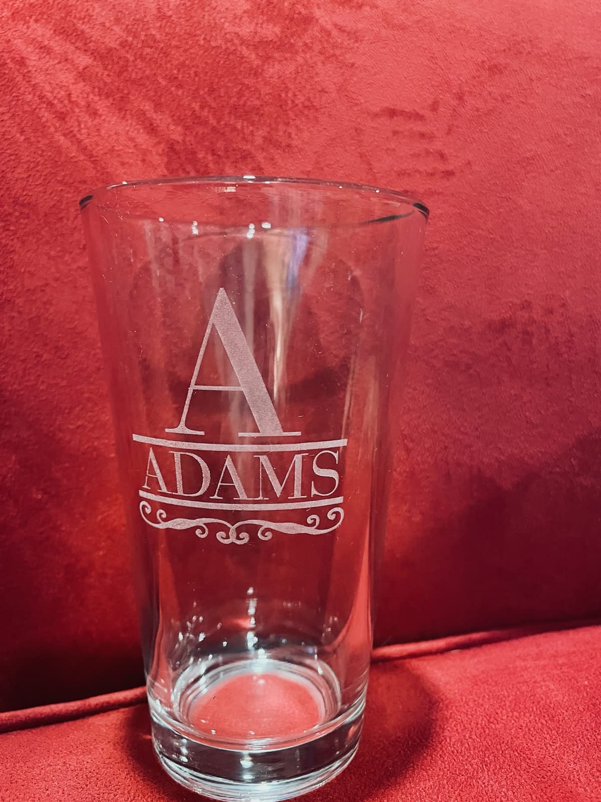 Personalized Glass Set of 4 - Custom Engraved Drinking Pint Glasses - Great Gifts for Men, Women, Family - For Valentine's, Anniversary, Housewarming, Christmas (Pint [x4]) customer photo 1