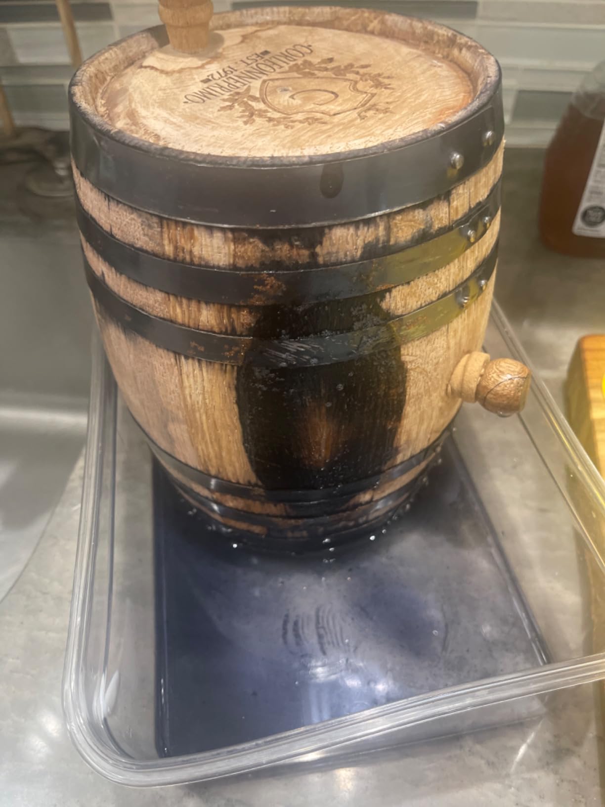 My Personal Memories Personalized Whiskey Bourbon Scotch Barrel - Engraved Wine Cask gift - Custom Oak Mini Barrel - Knight Design customer photo 1