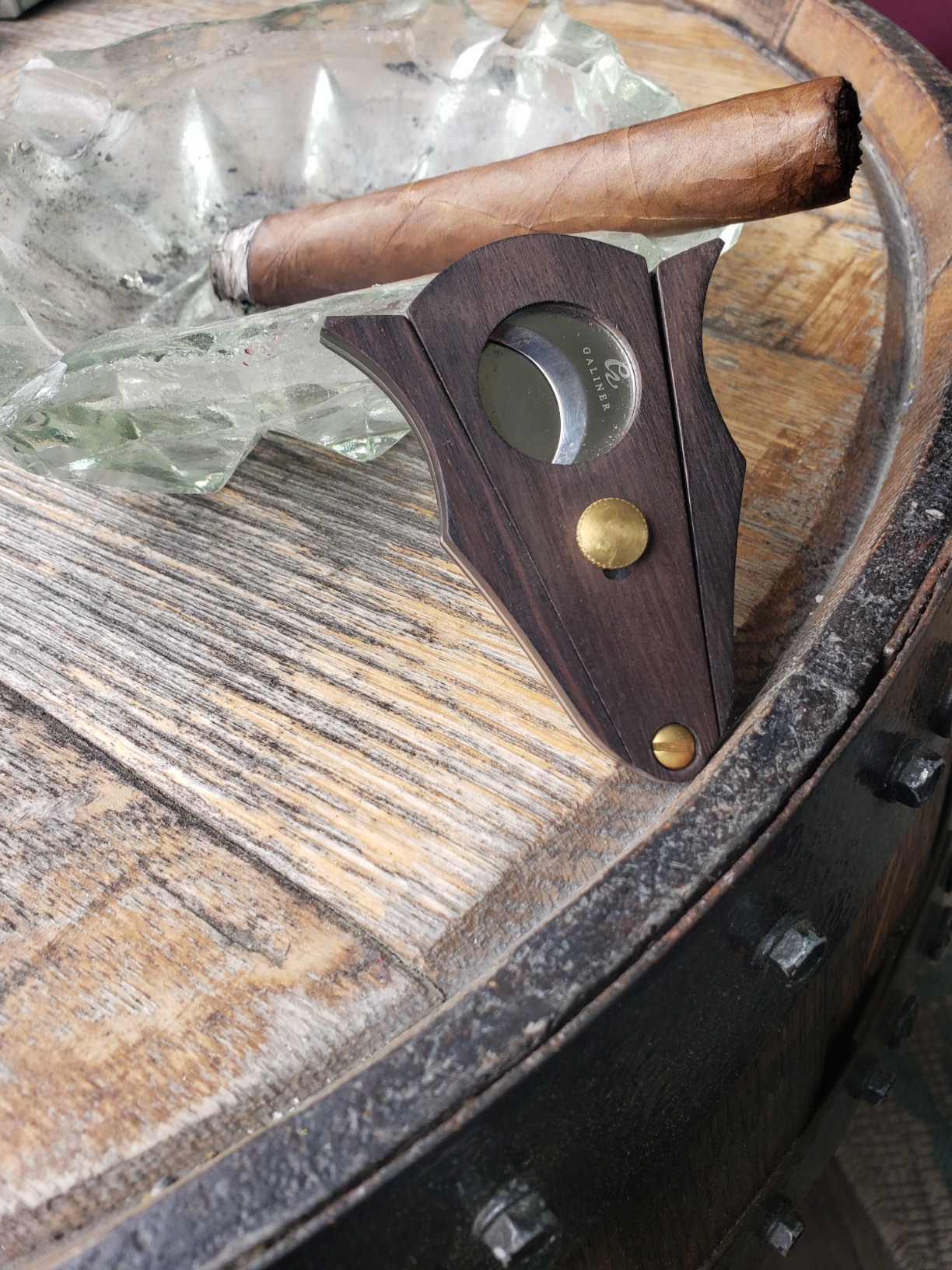 Cigar Cutter Lock System Wood Stainless Steel Double Cut Blade Cigar Guillotine Cutter in Gift Box customer photo 1