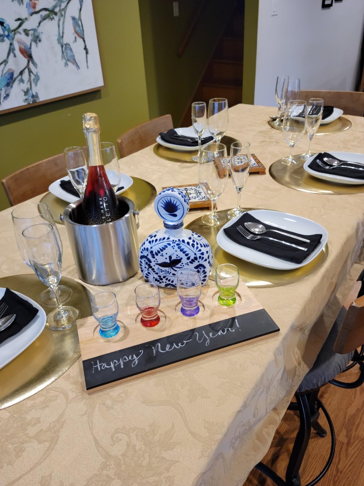 Deco Wine Tasting Flight Sampler Board - Set Includes Four 6 oz Decanter Glasses & Wood Paddle Chalkboard - Great for Charcuterie Boards, Wine Taste Testing, Date Nights - Mothers Day Gifts for Mom customer photo 2