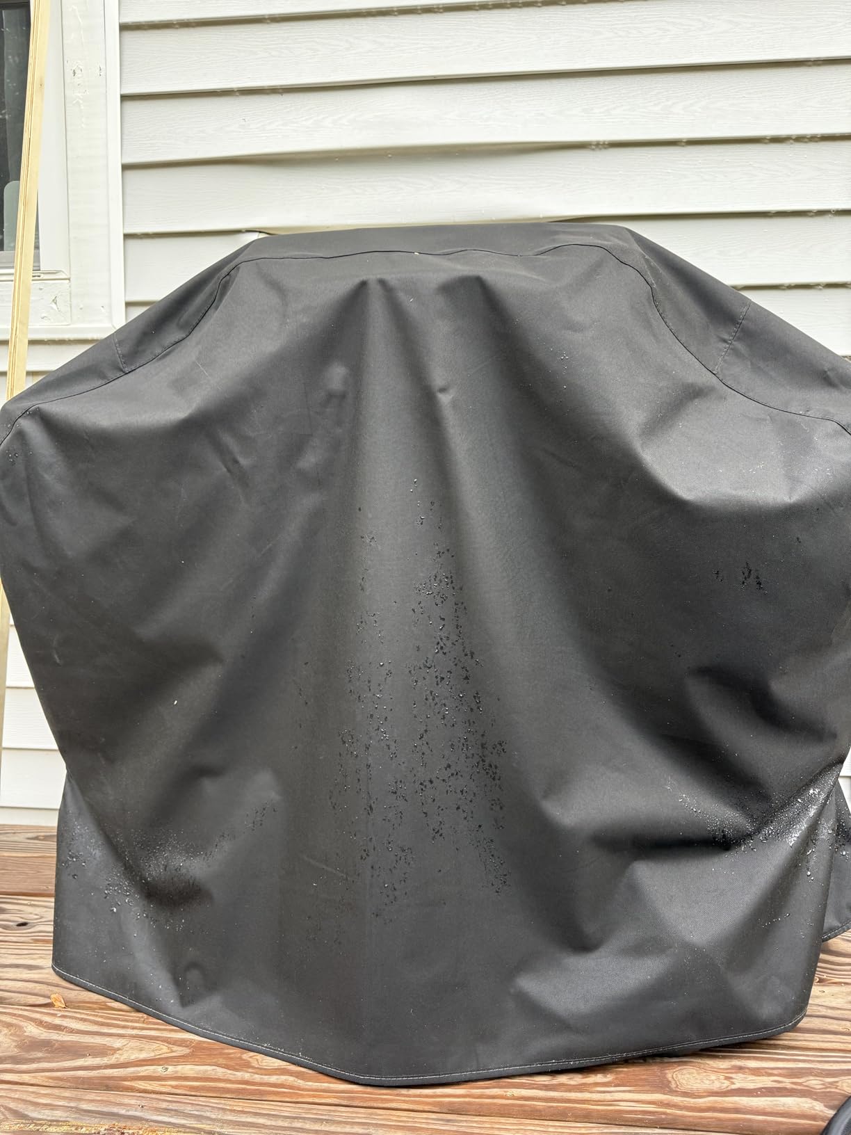 SunPatio Grill Cover 55 Inch, Outdoor Heavy Duty Waterproof Barbecue Gas Cover, UV & Fade Resistant, All Weather Protection Compatible for Weber Charbroil Nexgrill Kenmore Grills and More, Black customer photo 1