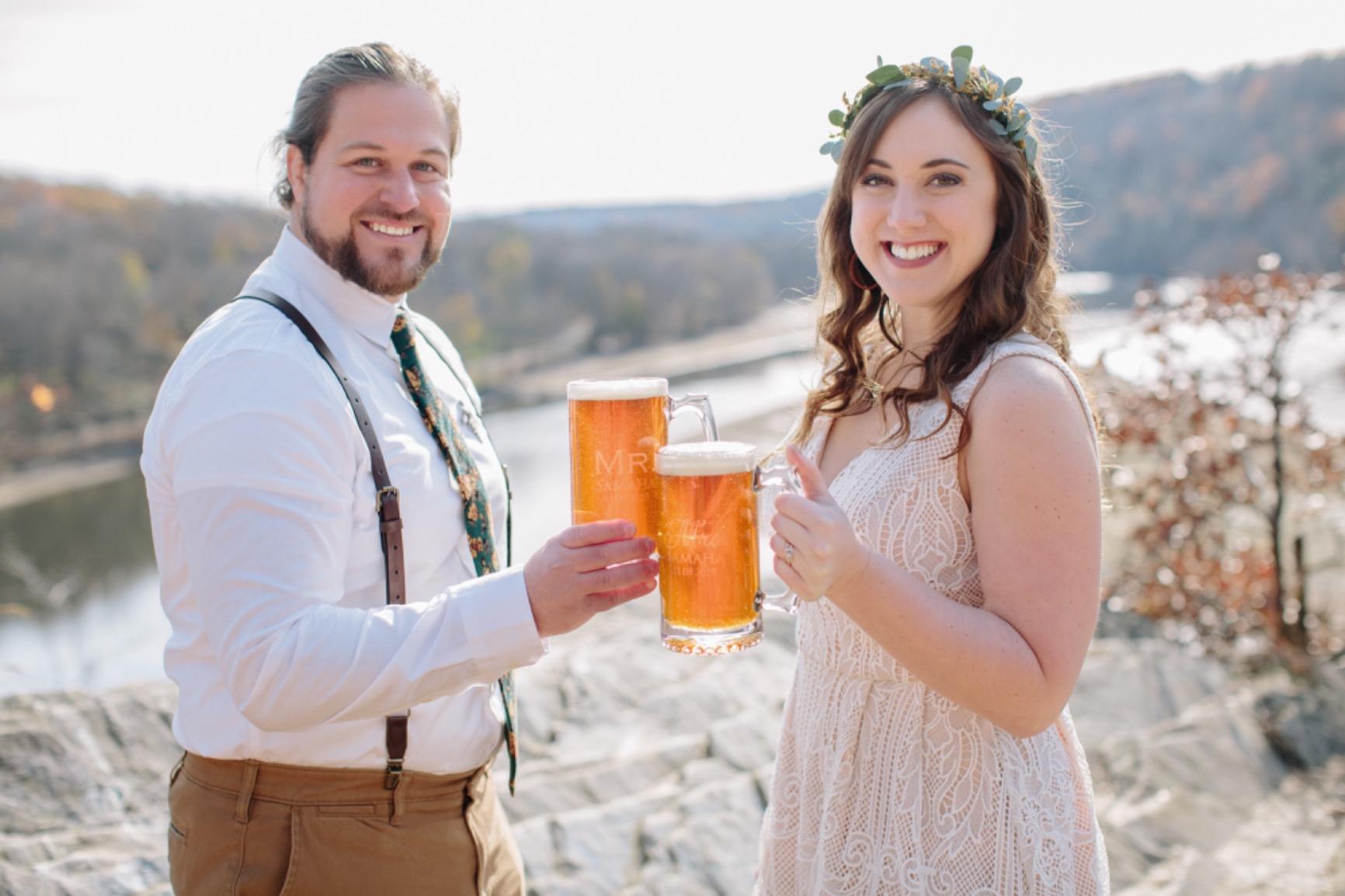 Lifetime Creations Pair (2) Engraved Personalized Mr. & Mrs. Beer Mugs 25 oz - Beer Stein Wedding Gift for Bride & Groom, Newlywed Engagement Gift, Dishwasher Safe, Made in USA customer photo 1