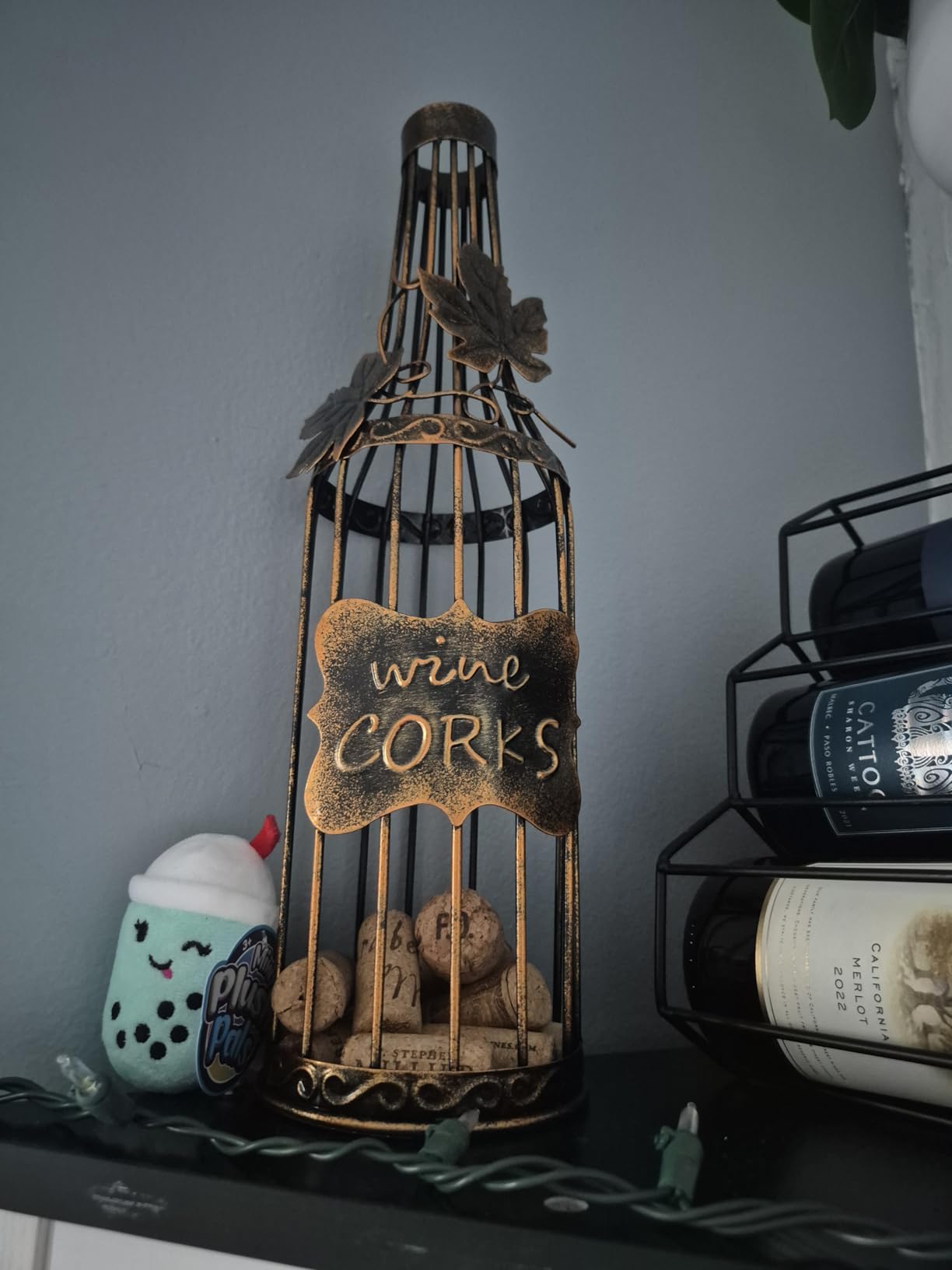 True Wine Glass Cork Holder, Decorative Wine Cork Storage and Decor, Set of 1, Rustic Bronze Finish customer photo 2