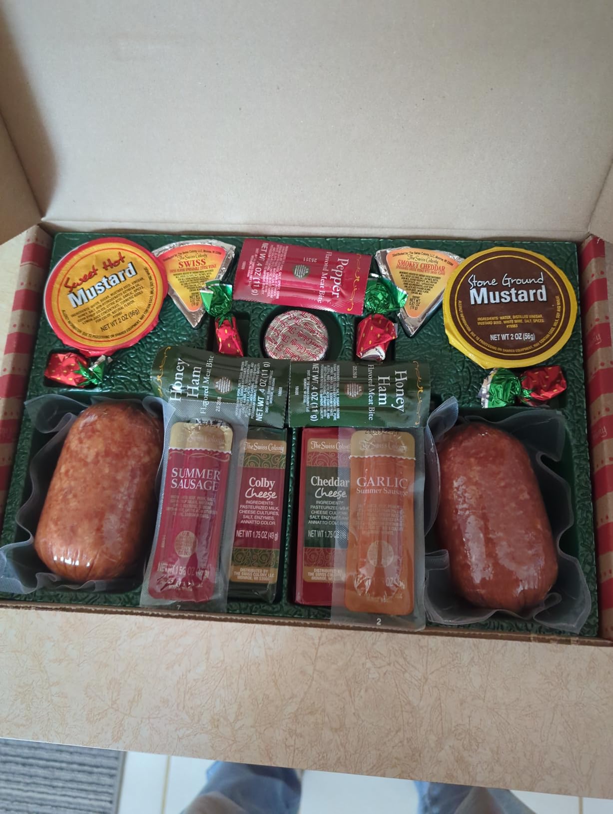 The Swiss Colony 14 Country Favorites Gift Box Assorted Summer Sausage Meats and Cheeses, Mustards, Candies, Charcuterie Food Box for Holiday or Thank You Gifts Adults, Women, Men, 1 lb. 13 3/4 oz. customer photo 2