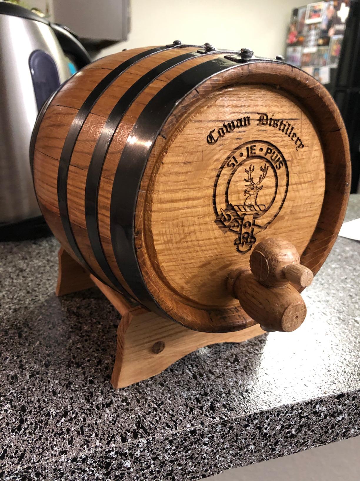 Personalized Tequila Oak Barrel | Custom Engraved American White Oak Aging Barrel (1 Liter) customer photo 1