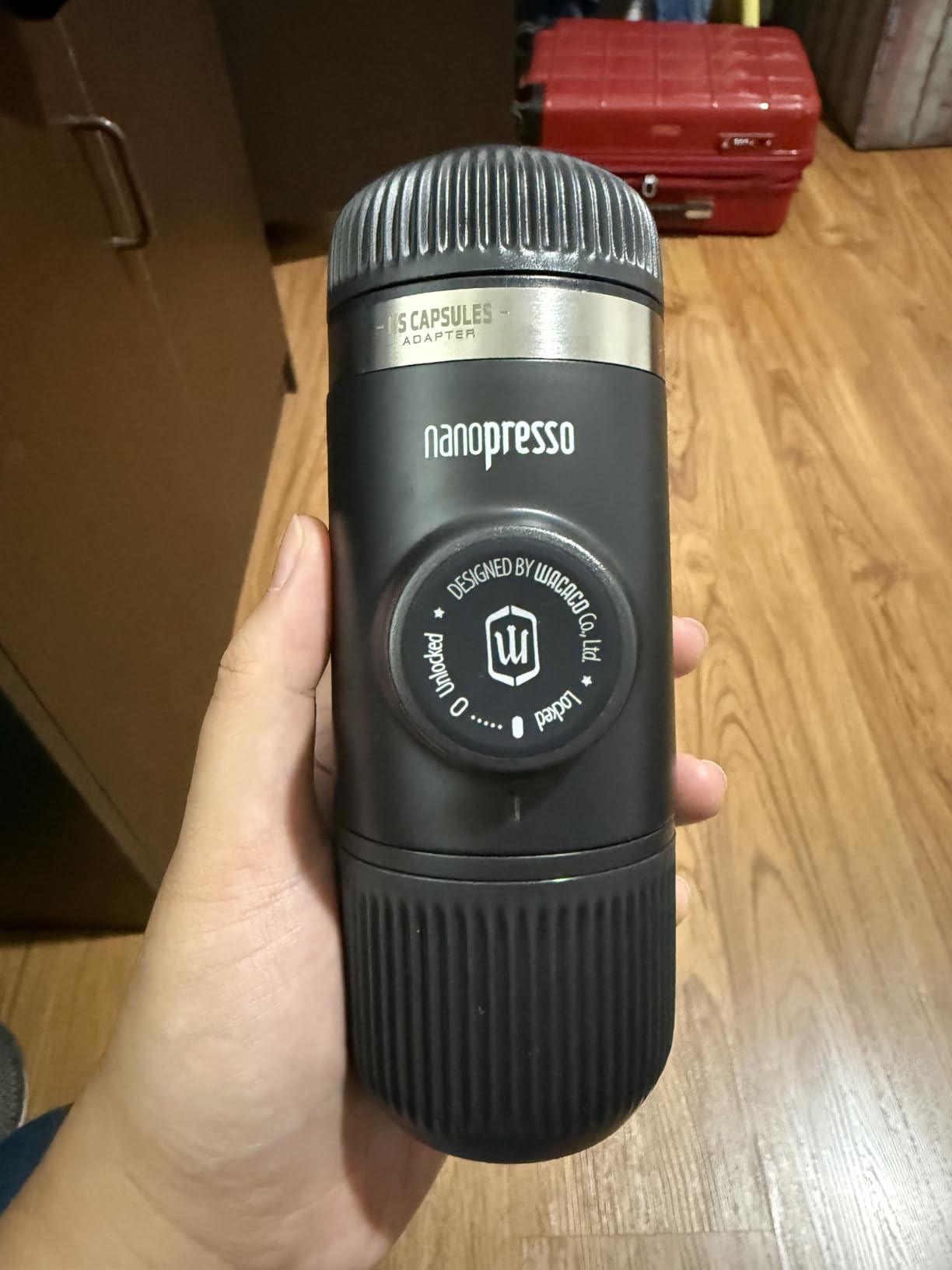 WACACO Nanopresso Portable Espresso Maker Bundled with NS Adapter, Compatible with NS Capsules and Ground Coffee, Compact Size 2.44