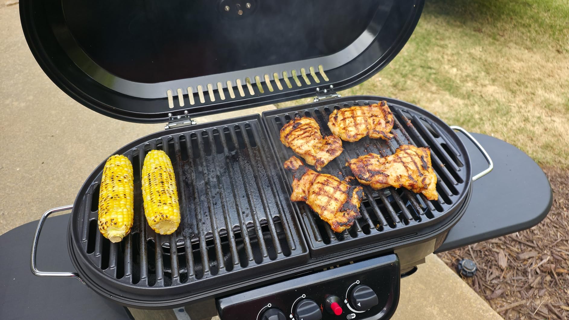 Coleman RoadTrip 285 Portable Stand-Up Propane Grill with 3 Adjustable Burners & Instastart Ignition, 20,000 BTUs of Power for Outdoor Cooking, Camping, Tailgating, Grilling, BBQs, & More customer photo 1