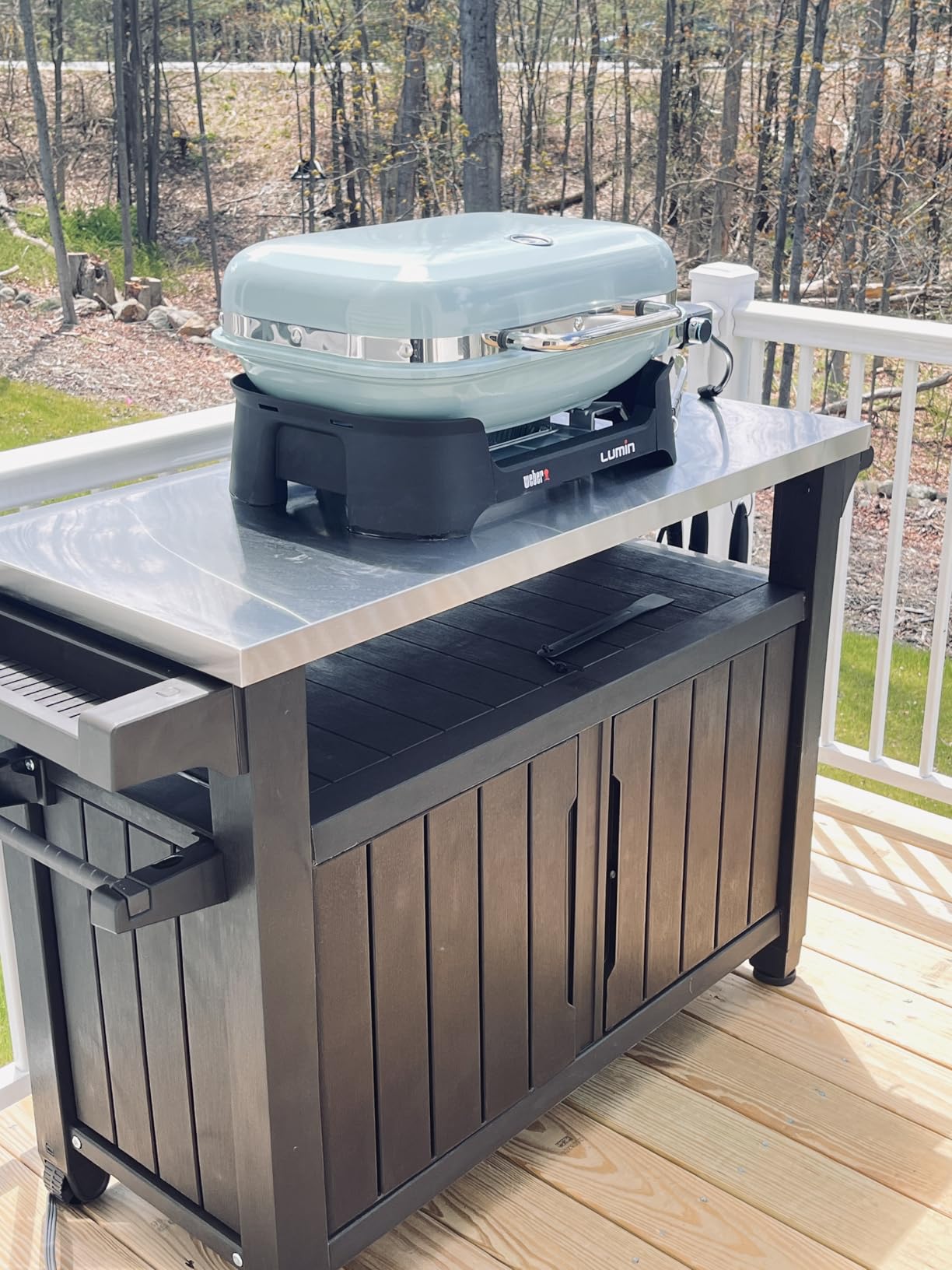 Keter Unity XL Portable Outdoor Table with Stainless Steel Top for Kitchen Prep and Outdoor Storage Cabinet for Grilling Accessories, Dark Grey customer photo 1