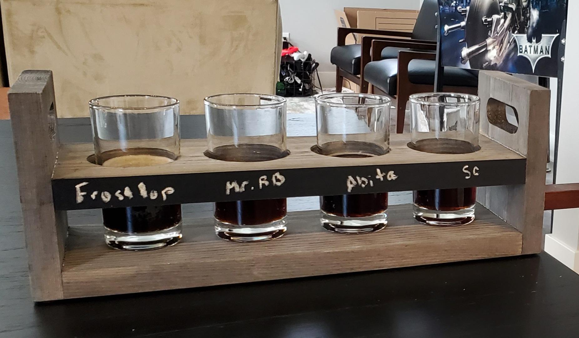 MyGift Beer Flight Boards with Glasses, Set of 2 Torched Wood Tasting Flight Sampler Boards with Chalkboard Panels, Trays for Drinks, Wine, Margarita, Whiskey, Bourbon, Mimosa customer photo 1