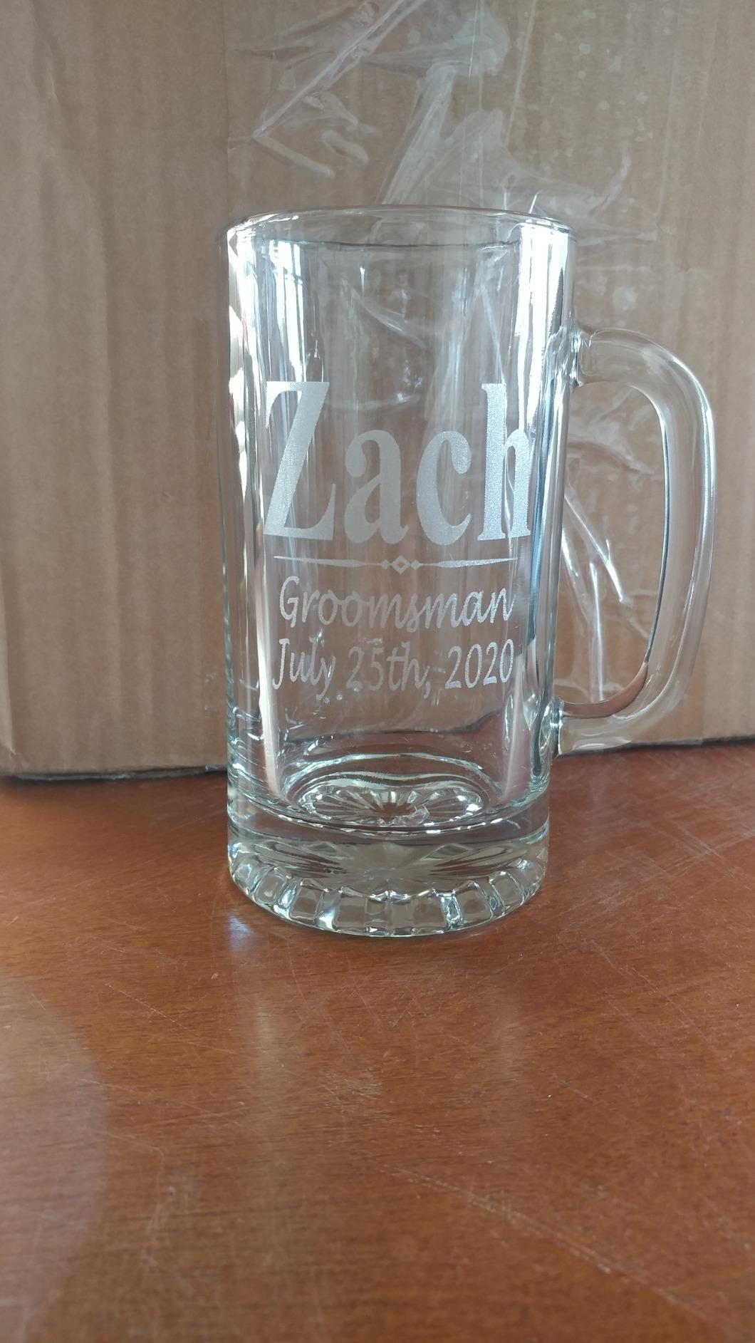 My Personal Memories Set of 4, Set of 8 and more Custom Engraved Groomsmen 16 oz Beer Mugs - Personalized Wedding Party Gifts - 3 Lines Style (8) customer photo 1