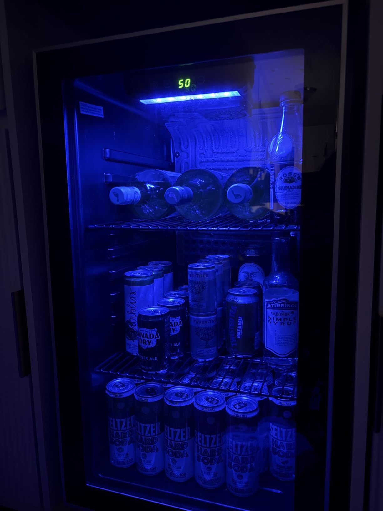 Antarctic Star 26 Bottle 130 Can Wine Cooler/Cabinet Beverage Refrigerator Mini Wine Cellar Beer Soda Clear Glass Door Bar Fridge Quiet Compressor Adjust Temp Freestanding Indoor Use 3.2cu.ft Black customer photo 2